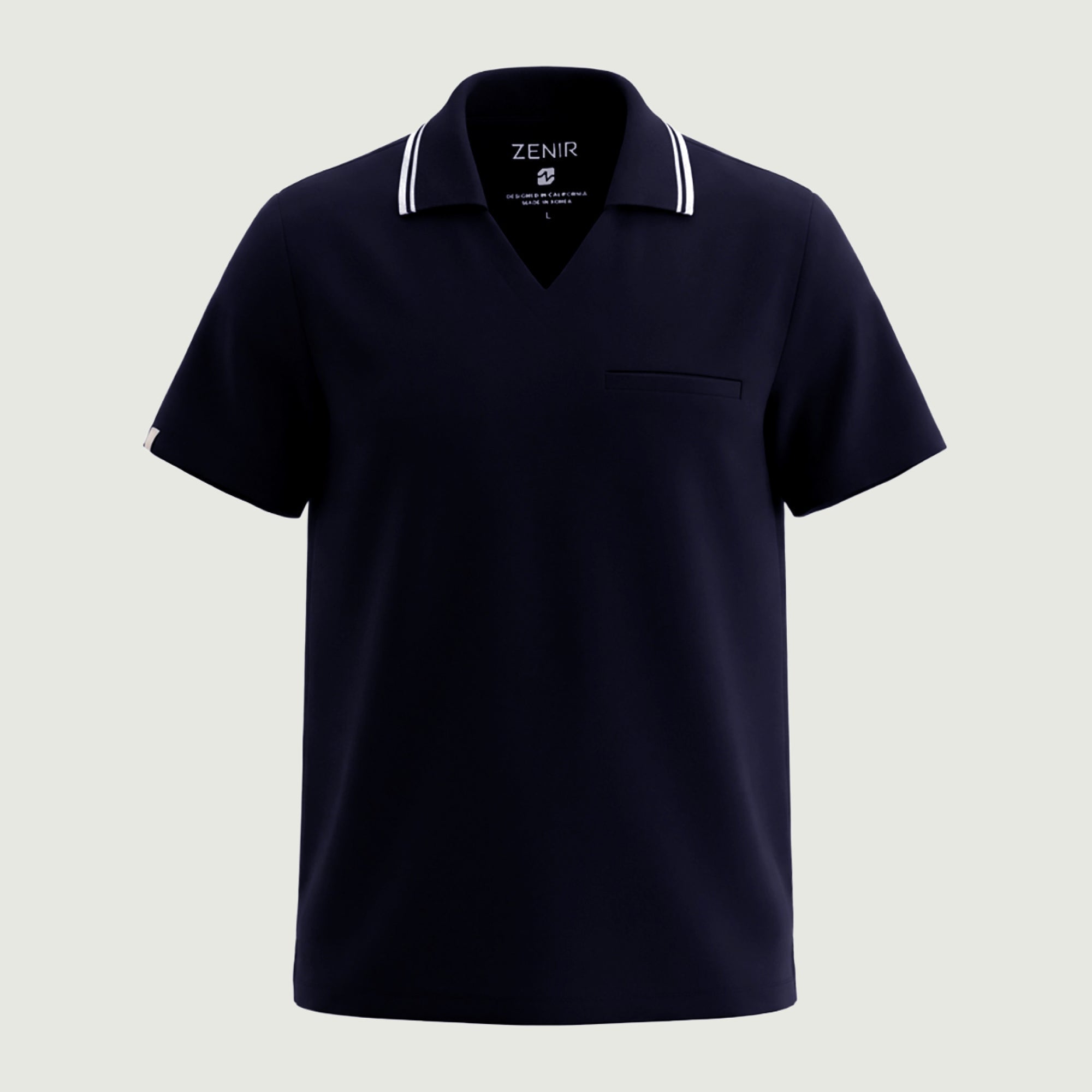 Zenir | Men's Performance Polo Scrub Top - Midnight Navy