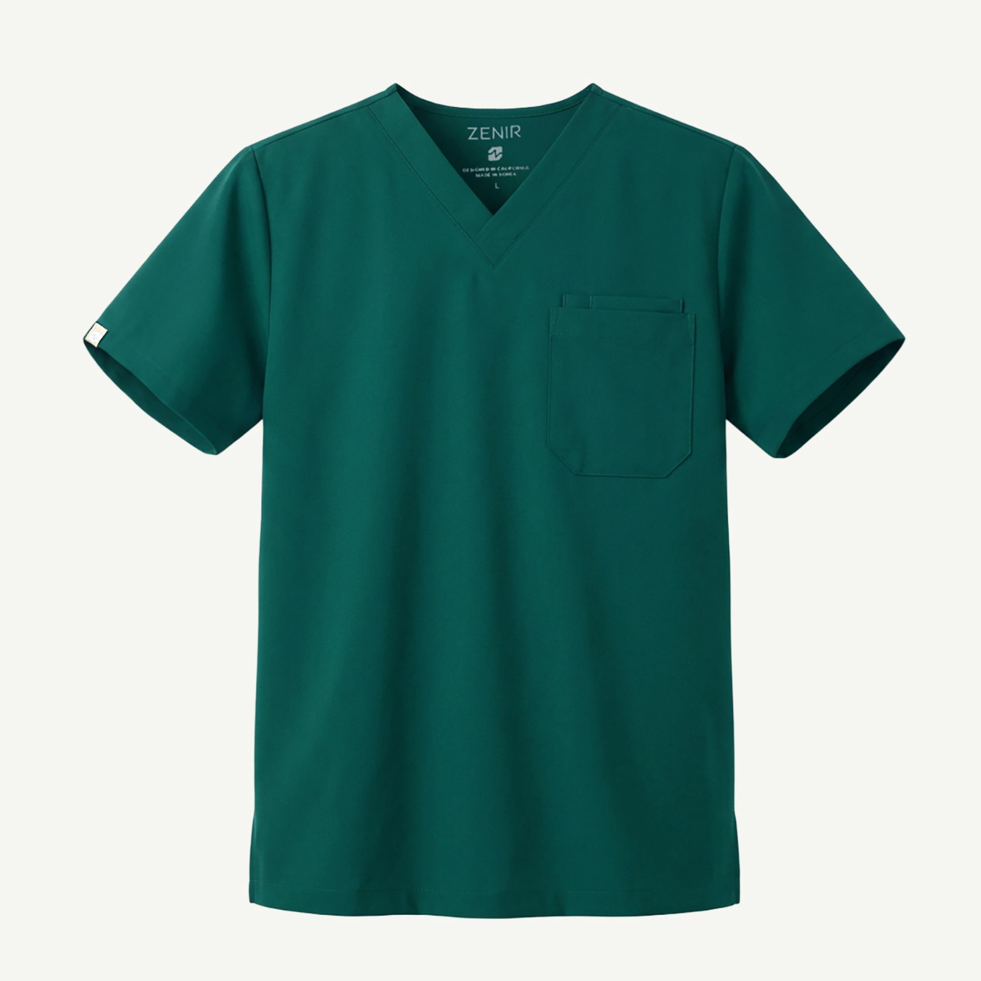 Zenir | Men's 3-Pocket Scrub Top - Pine Green