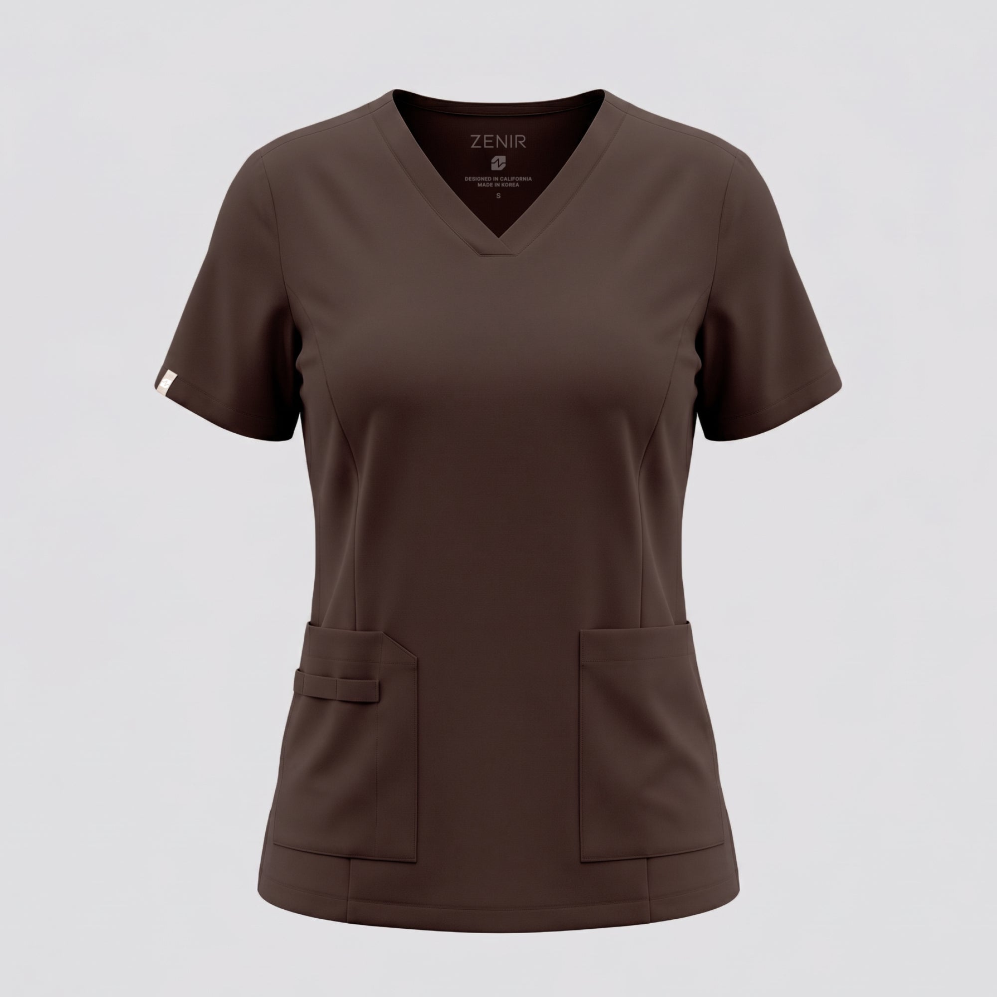 Zenir | Women's VersaPocket Scrub Top - Brown