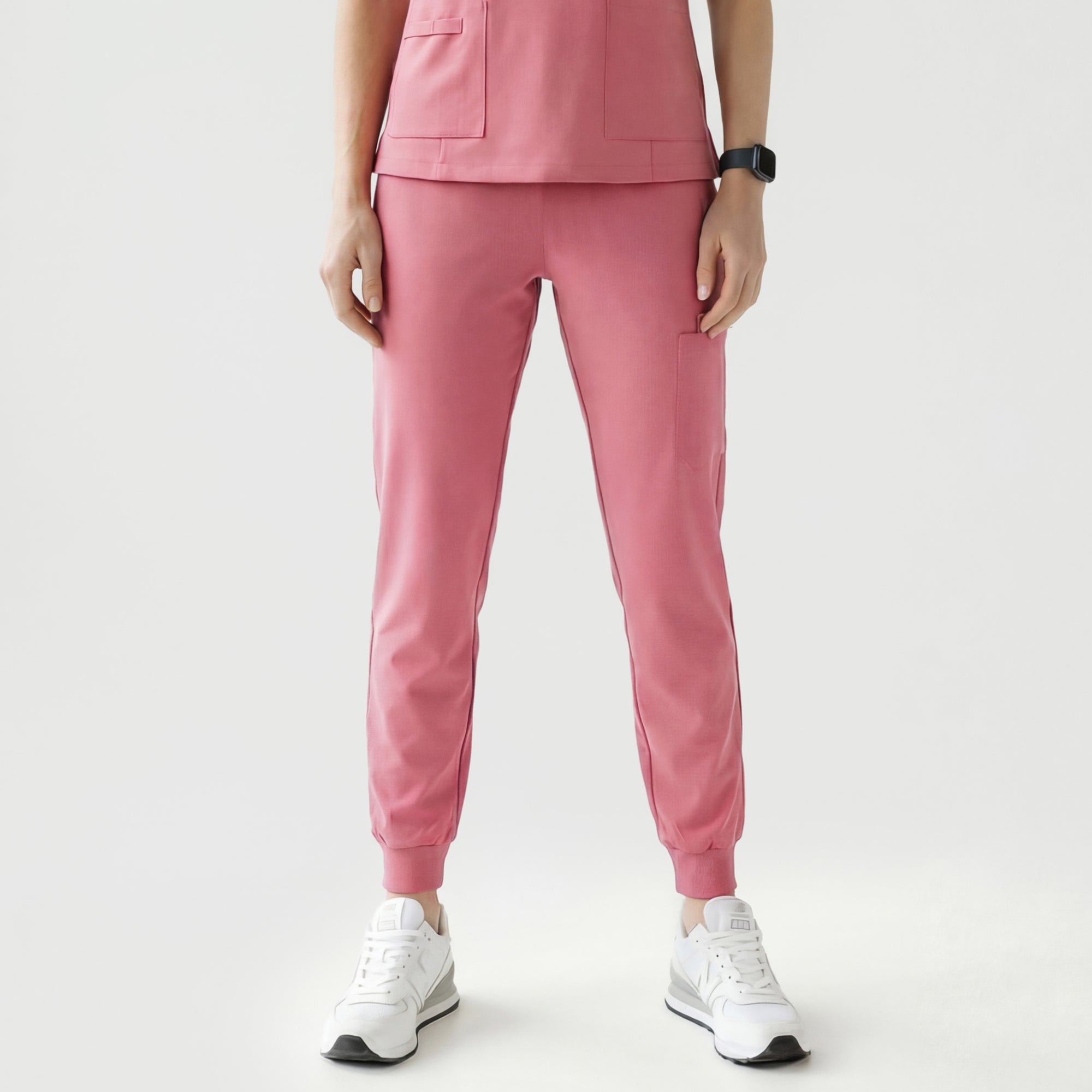 Zenir | Women's Easy-Fit Jogger Scrub Pants - Coral Pink