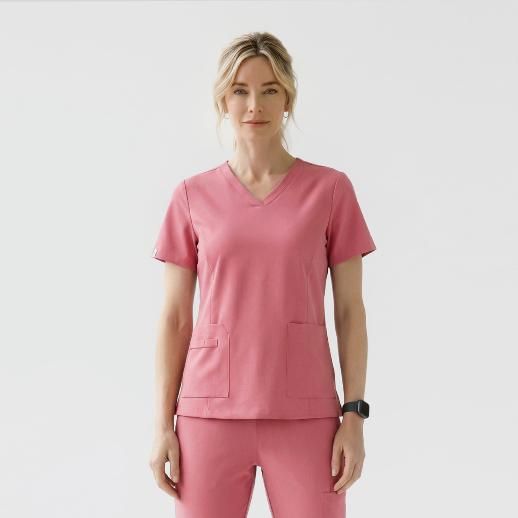 Zenir | Women's Easy-Fit Jogger Scrub Pants - Coral Pink