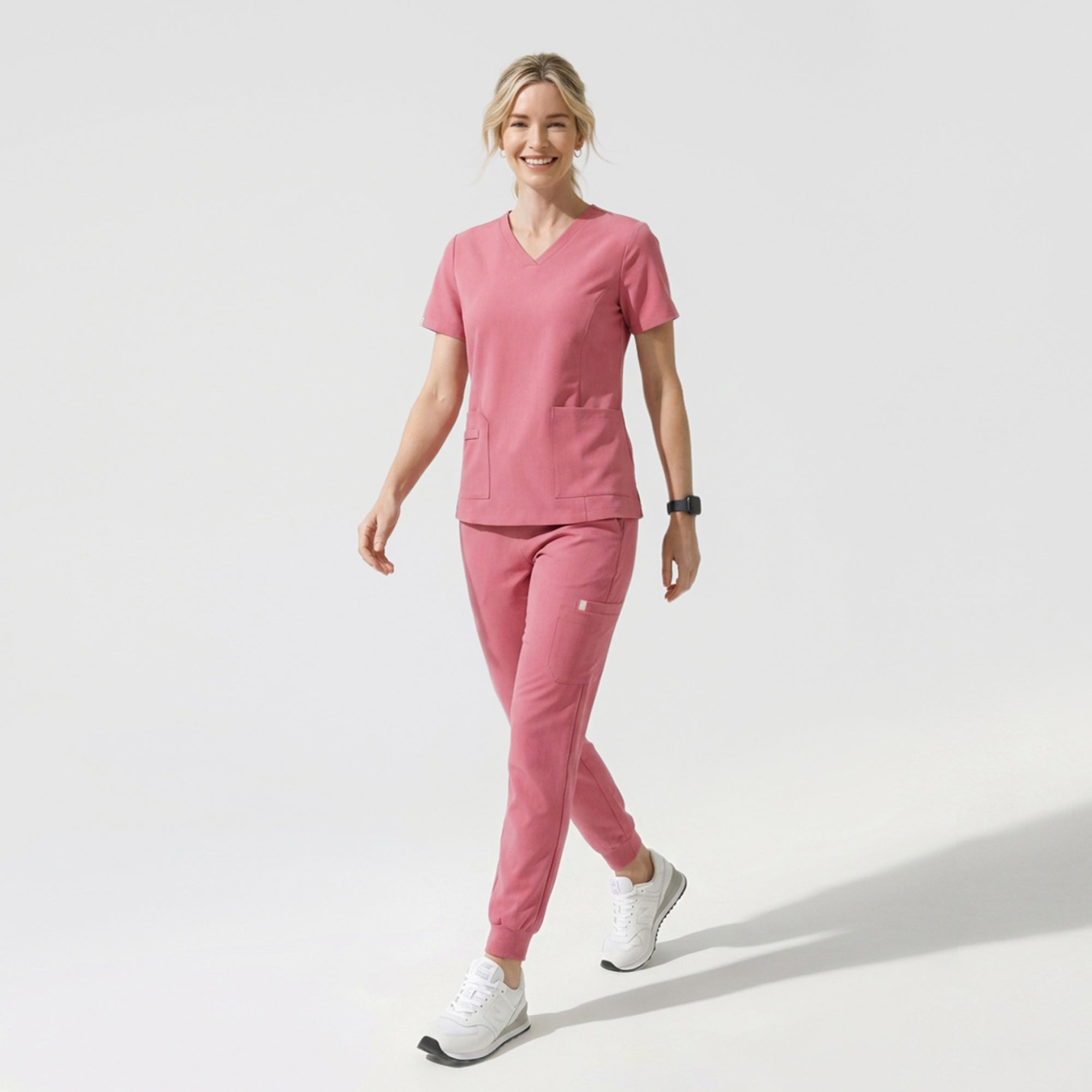 Zenir | Women's VersaPocket Scrub Top - Coral Pink