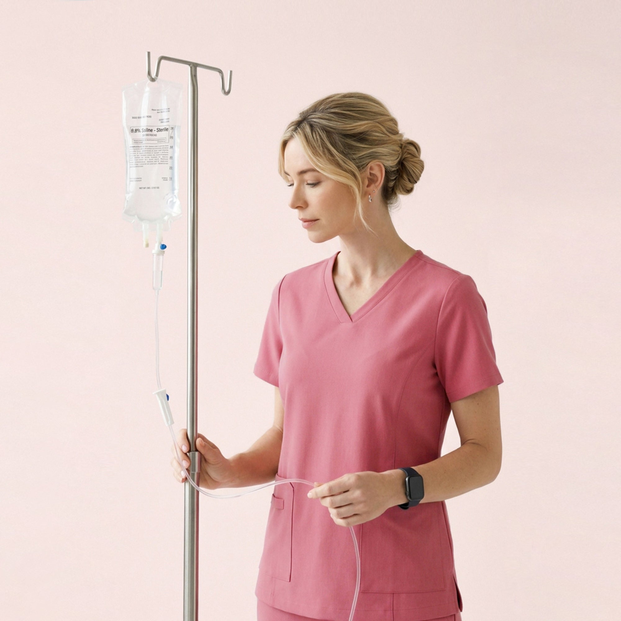 Zenir | Women's VersaPocket Scrub Top - Coral Pink