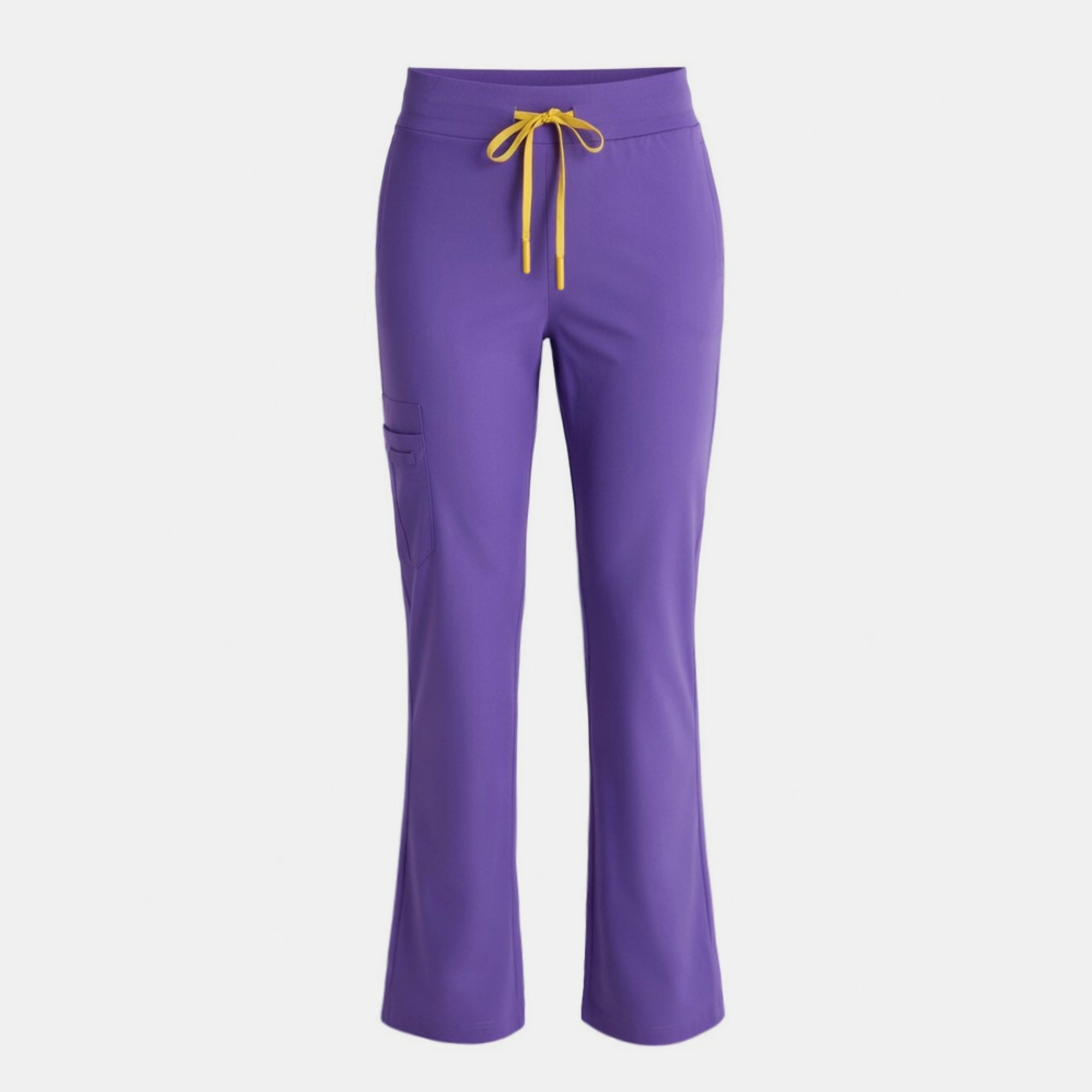 Zenir | Women's Soft Stretch High Waisted Flare Scrub Pants - Eggplant