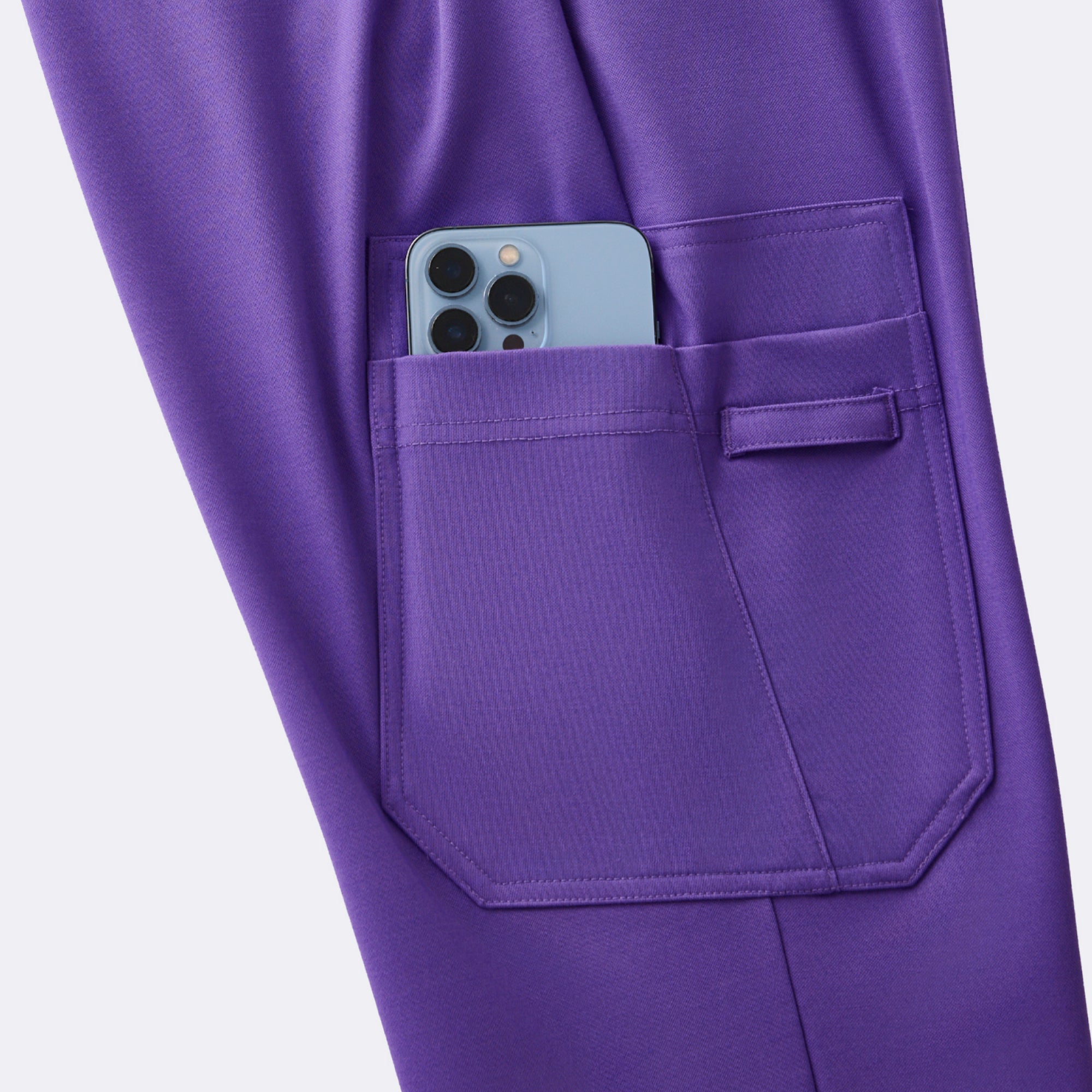 Zenir | Women's Soft Stretch High Waisted Jogger Scrub Pants - Eggplant