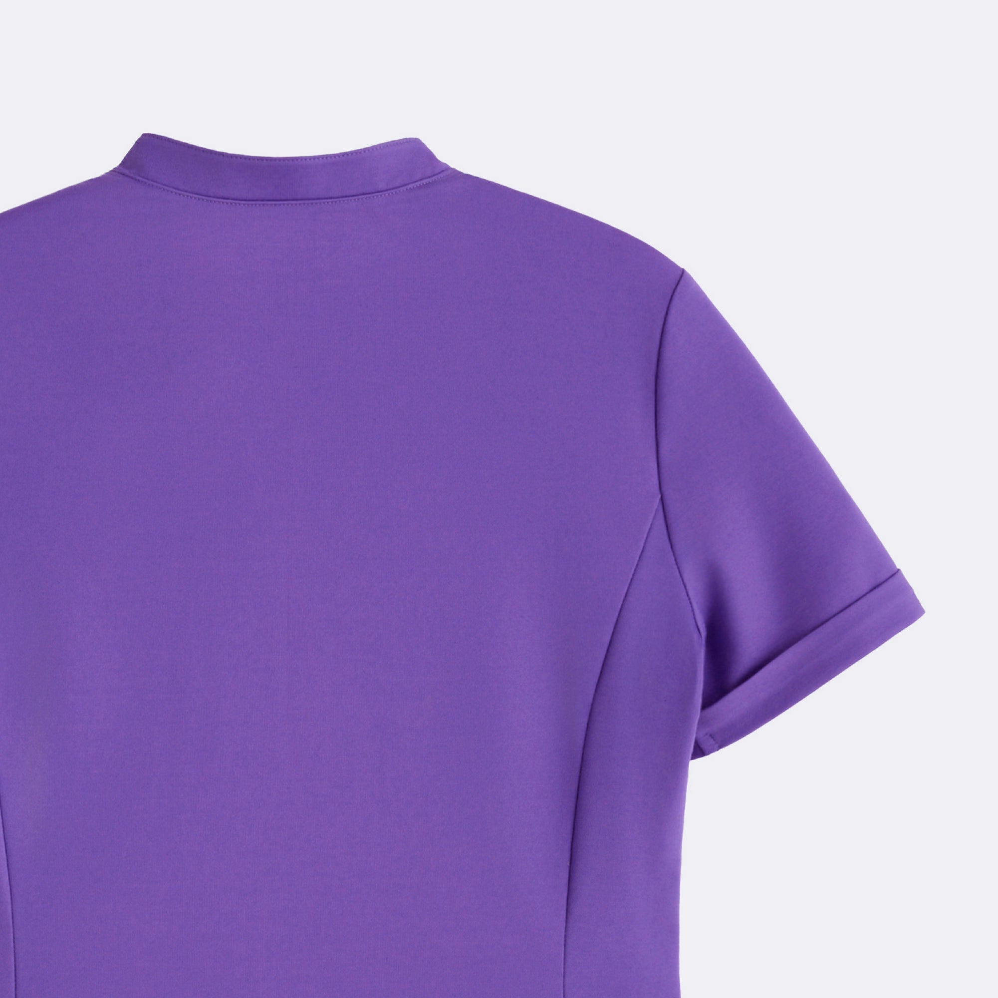 Zenir | Women's Soft Stretch Notched Scrub Top - Eggplant