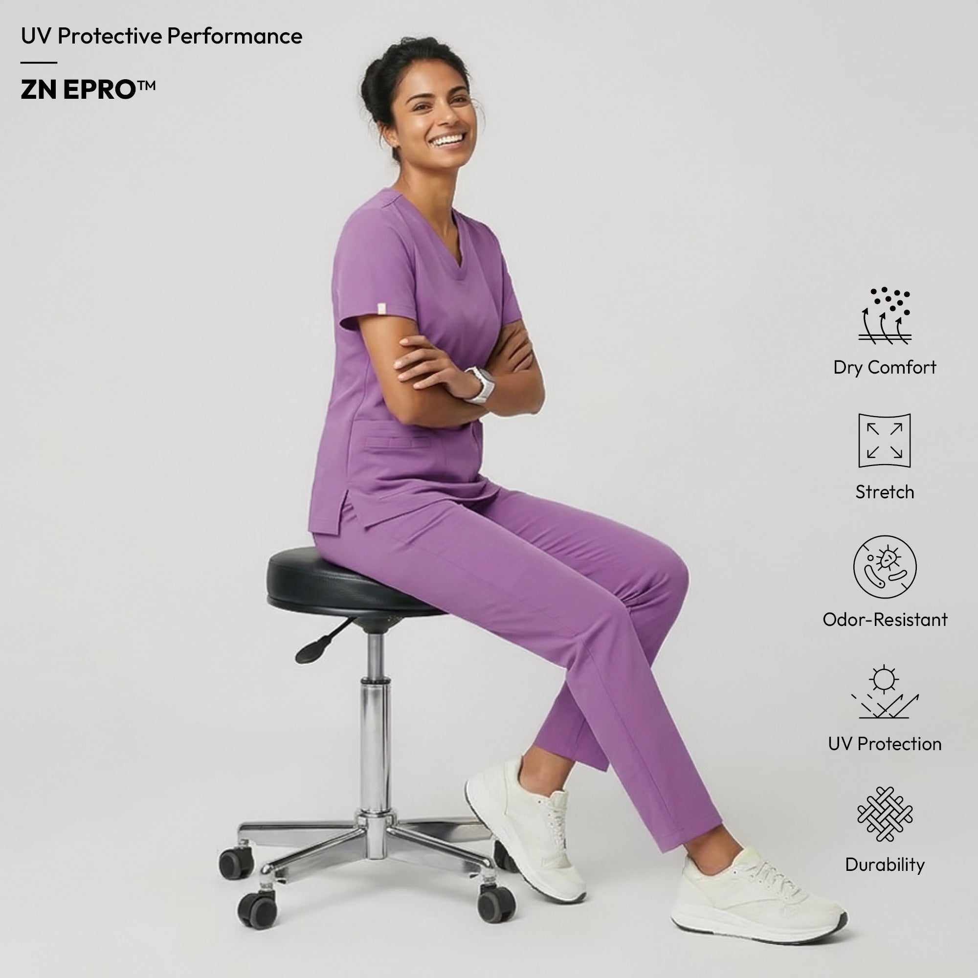 Zenir | Women's Signature Straight Scrub Pants - Mauve Pink
