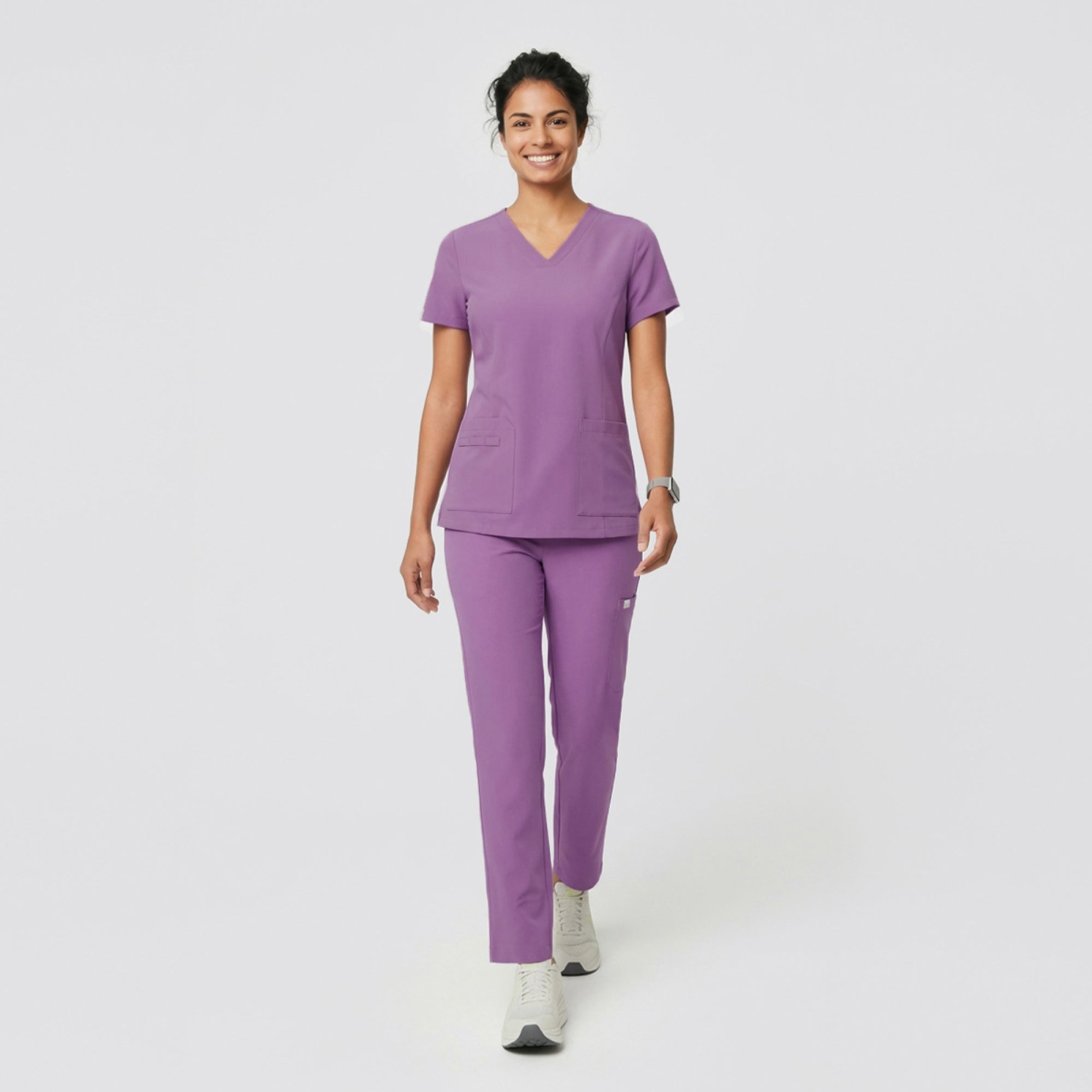 Zenir | Women's VersaPocket Scrub Top - Mauve Pink