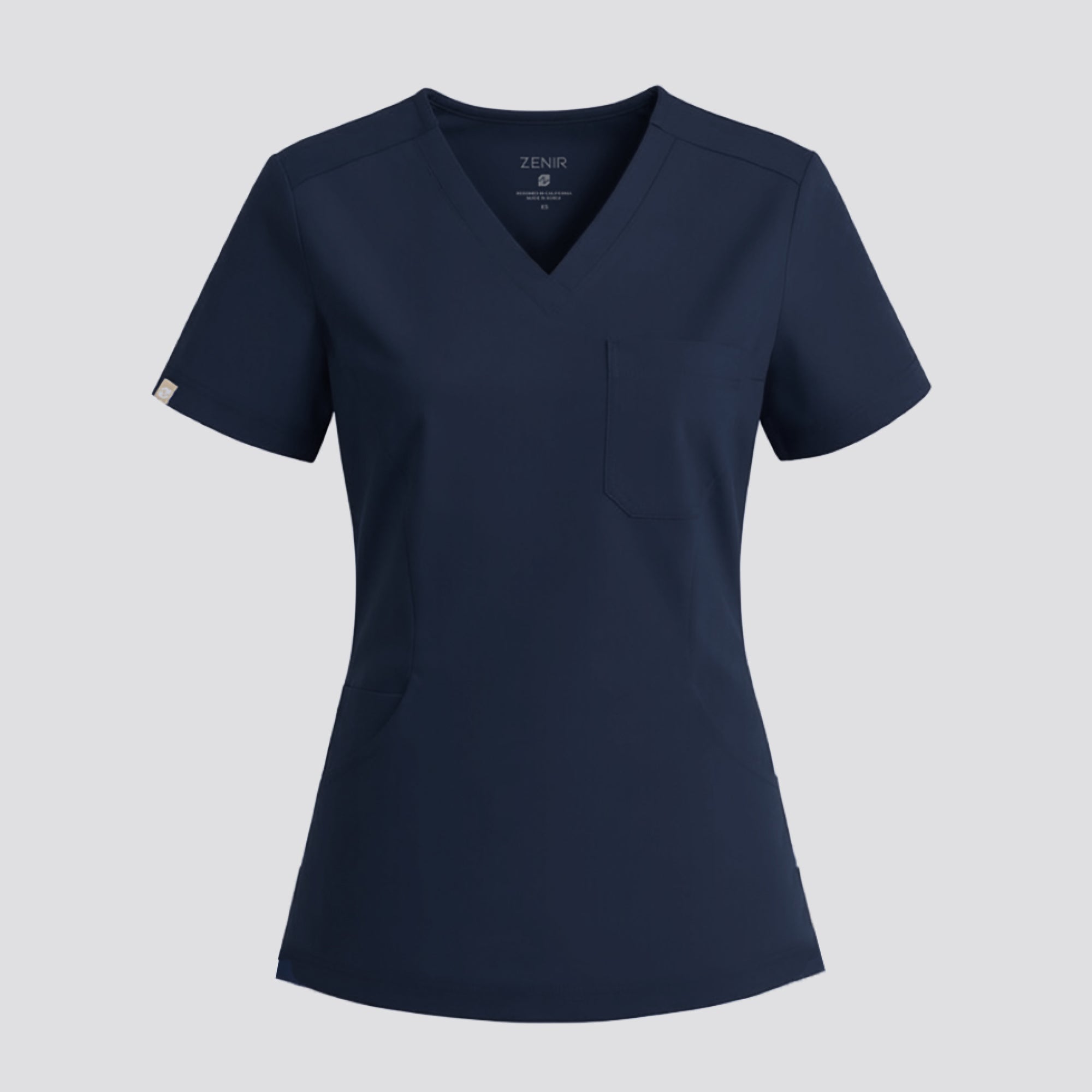 Zenir | Women's Soft Stretch Scrub Top - Navy