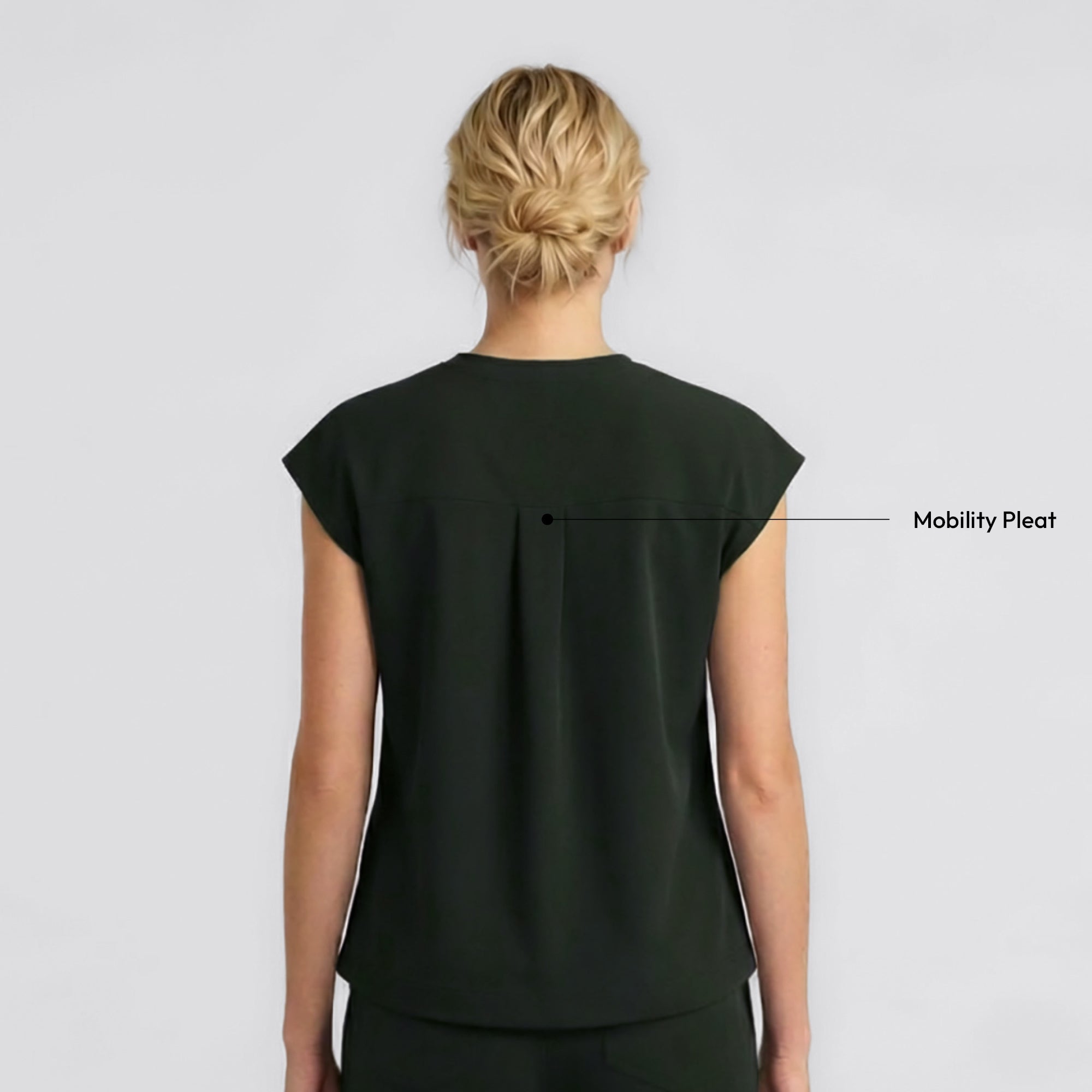 Zenir | Women's Soft Stretch Crewneck Scrub Top - Olive Green