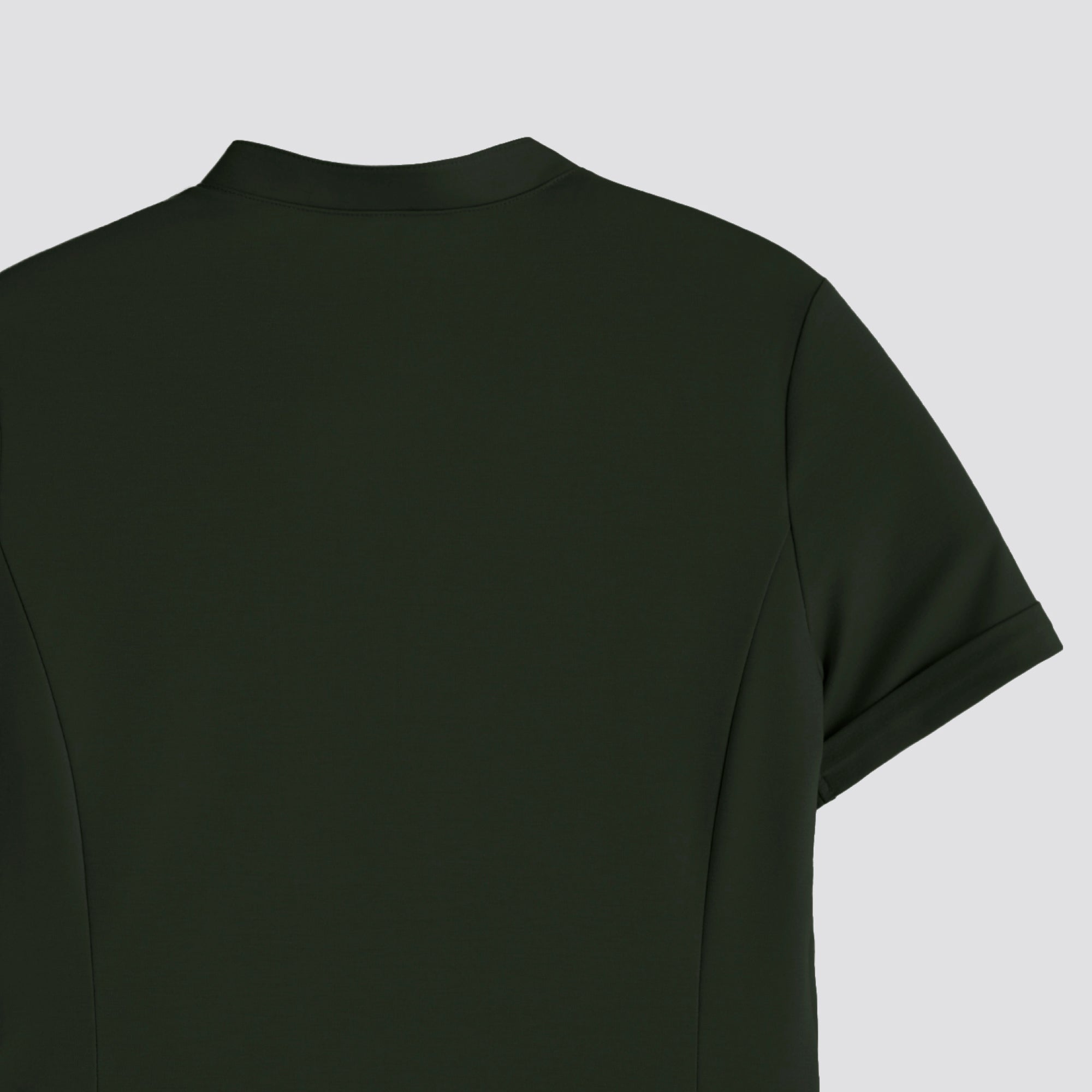Zenir | Women's Soft Stretch Notched Scrub Top - Olive Green