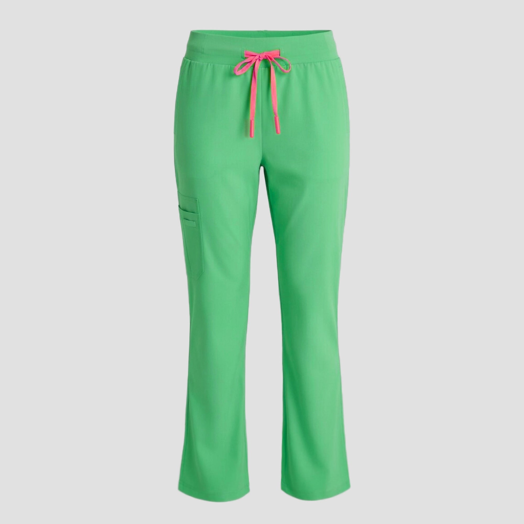Zenir | Women's Soft Stretch High Waisted Flare Scrub Pants - Pistachio Green