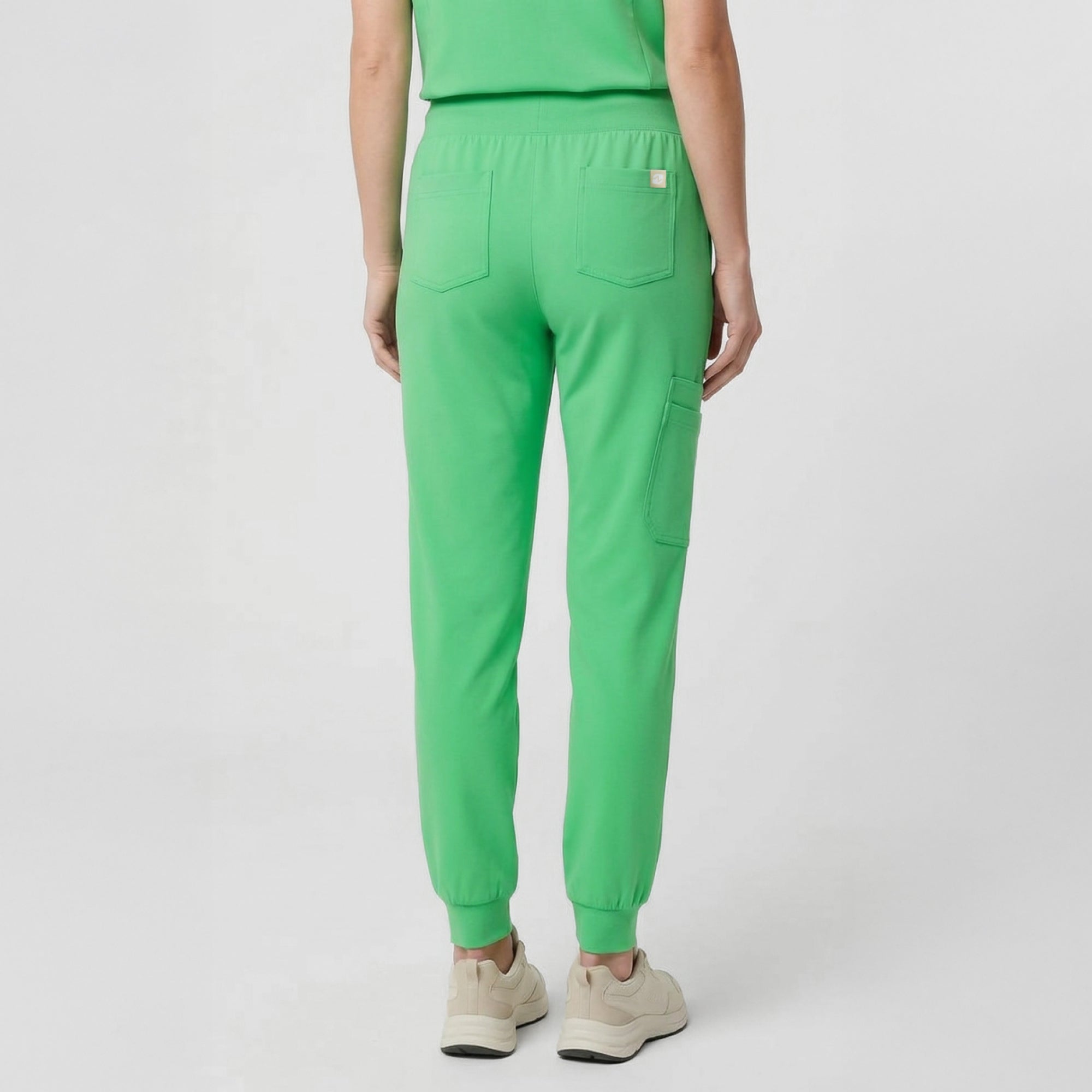 Zenir | Women's Soft Stretch High Waisted Jogger Scrub Pants - Pistachio Green