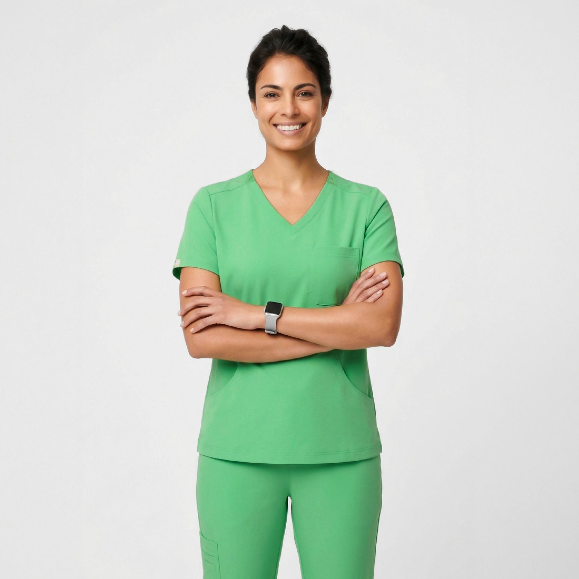 Zenir | Women's Soft Stretch Scrub Top - Pistachio Green