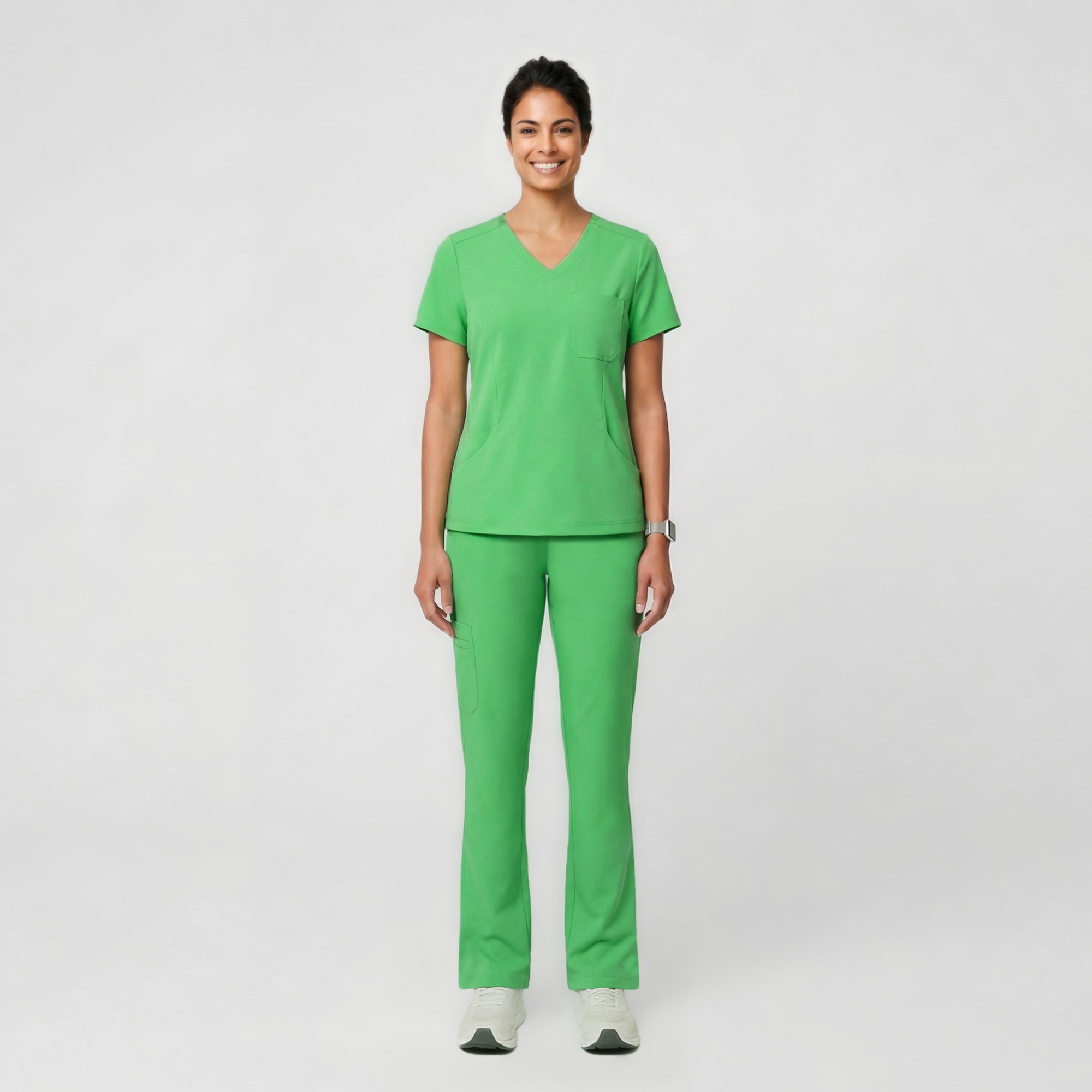 Zenir | Women's Soft Stretch Scrub Top - Pistachio Green