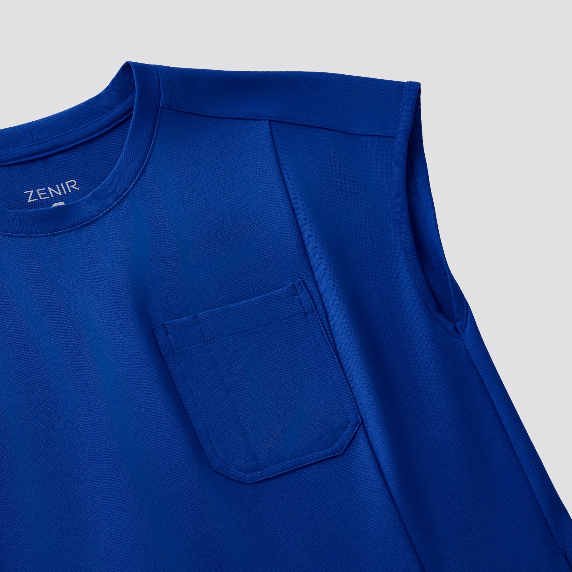 Zenir | Women's Soft Stretch Crewneck Scrub Top - Royal Blue