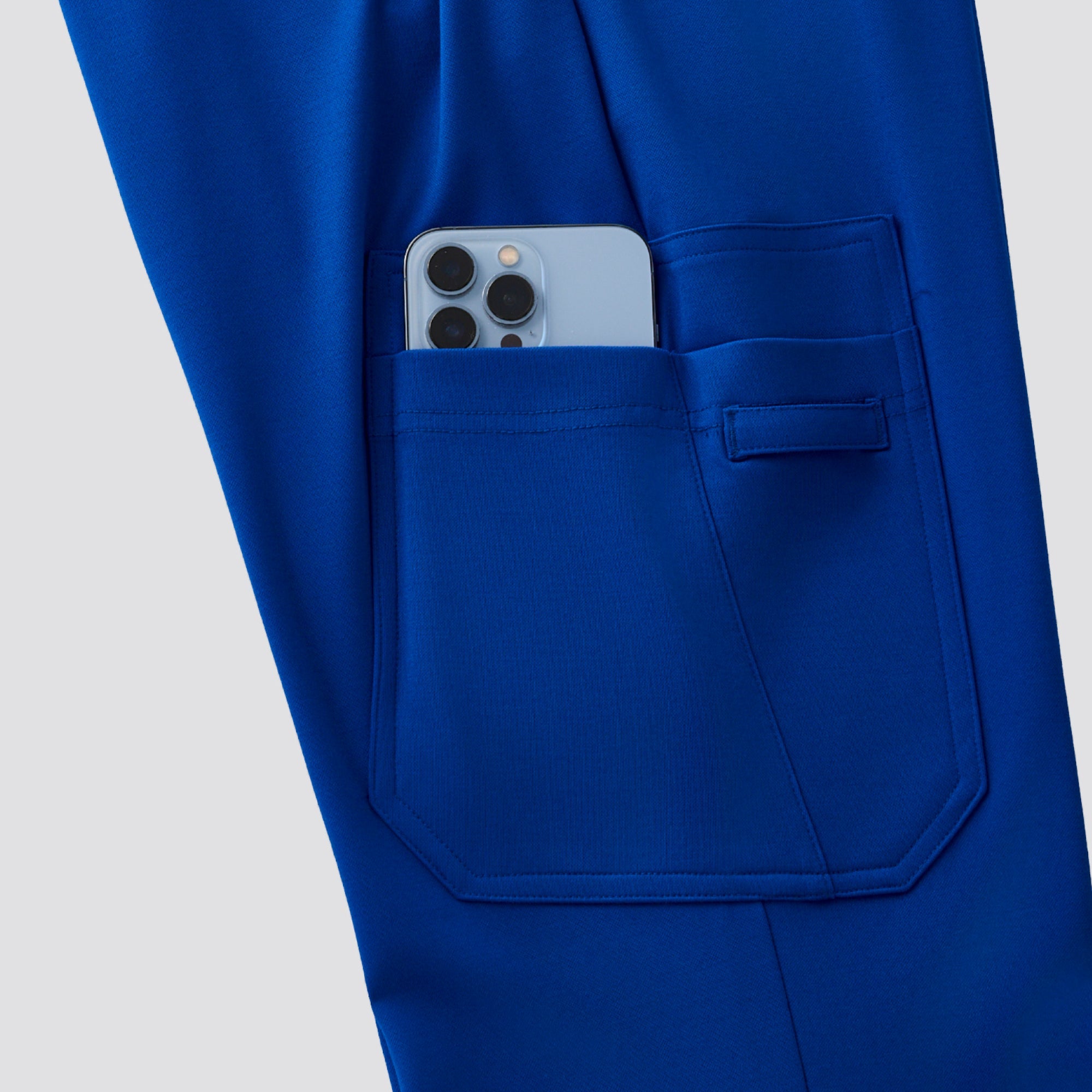 Zenir | Women's Soft Stretch High Waisted Flare Scrub Pants - Royal Blue