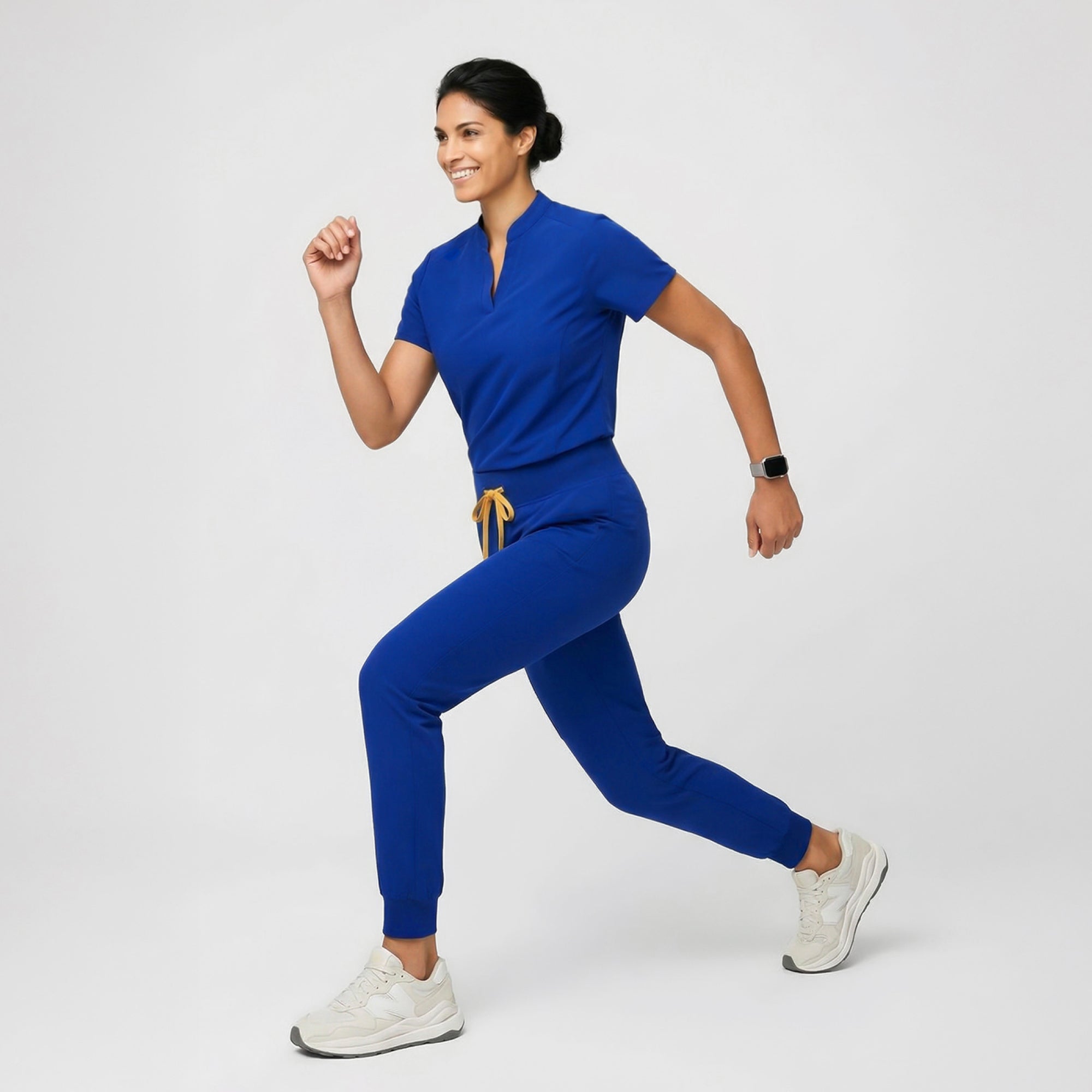 Zenir | Women's Soft Stretch Notched Scrub Top - Royal Blue