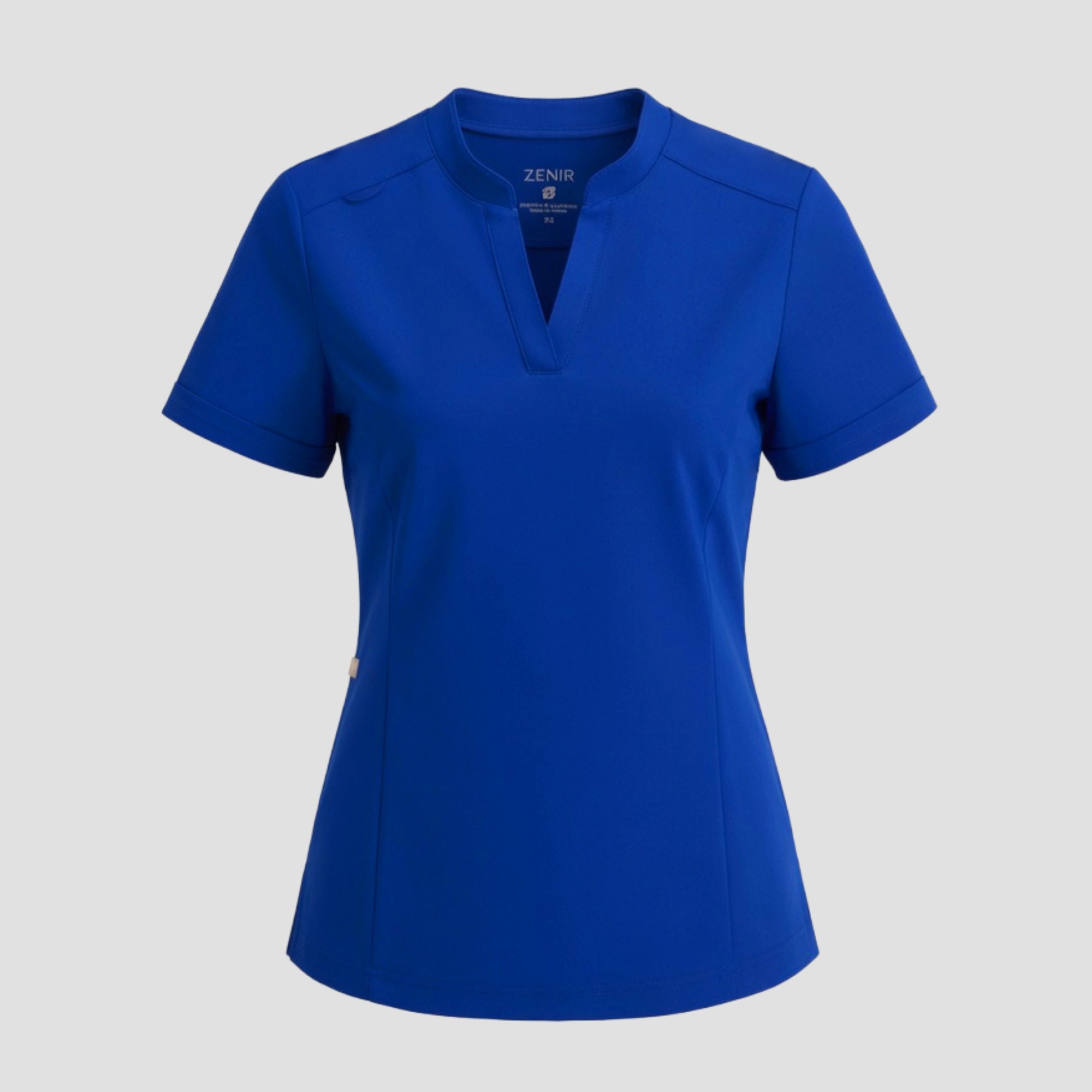 Zenir | Women's Soft Stretch Notched Scrub Top - Royal Blue