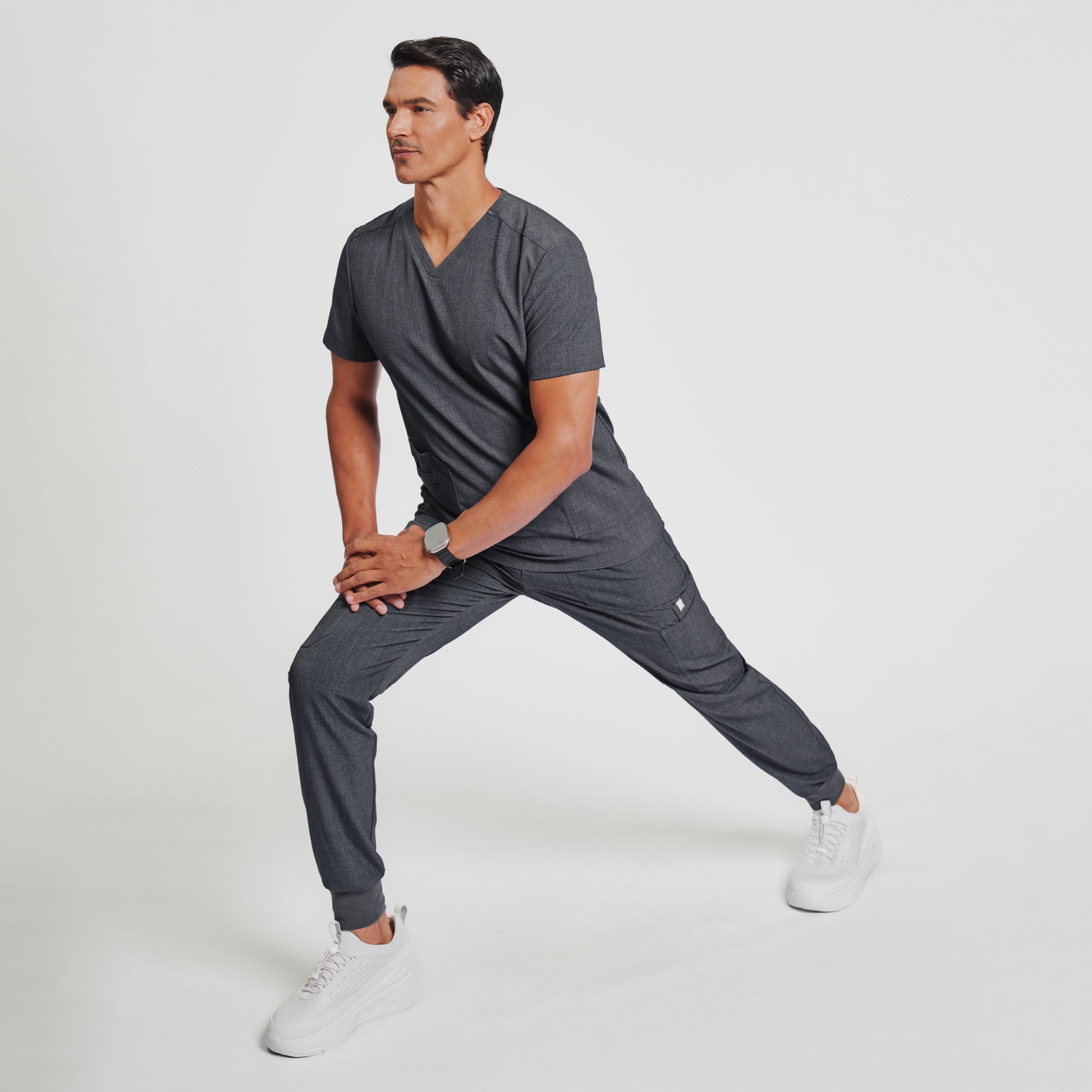 Zenir | Men's Essential 8-Pocket Jogger Scrub Pants - Charcoal Gray