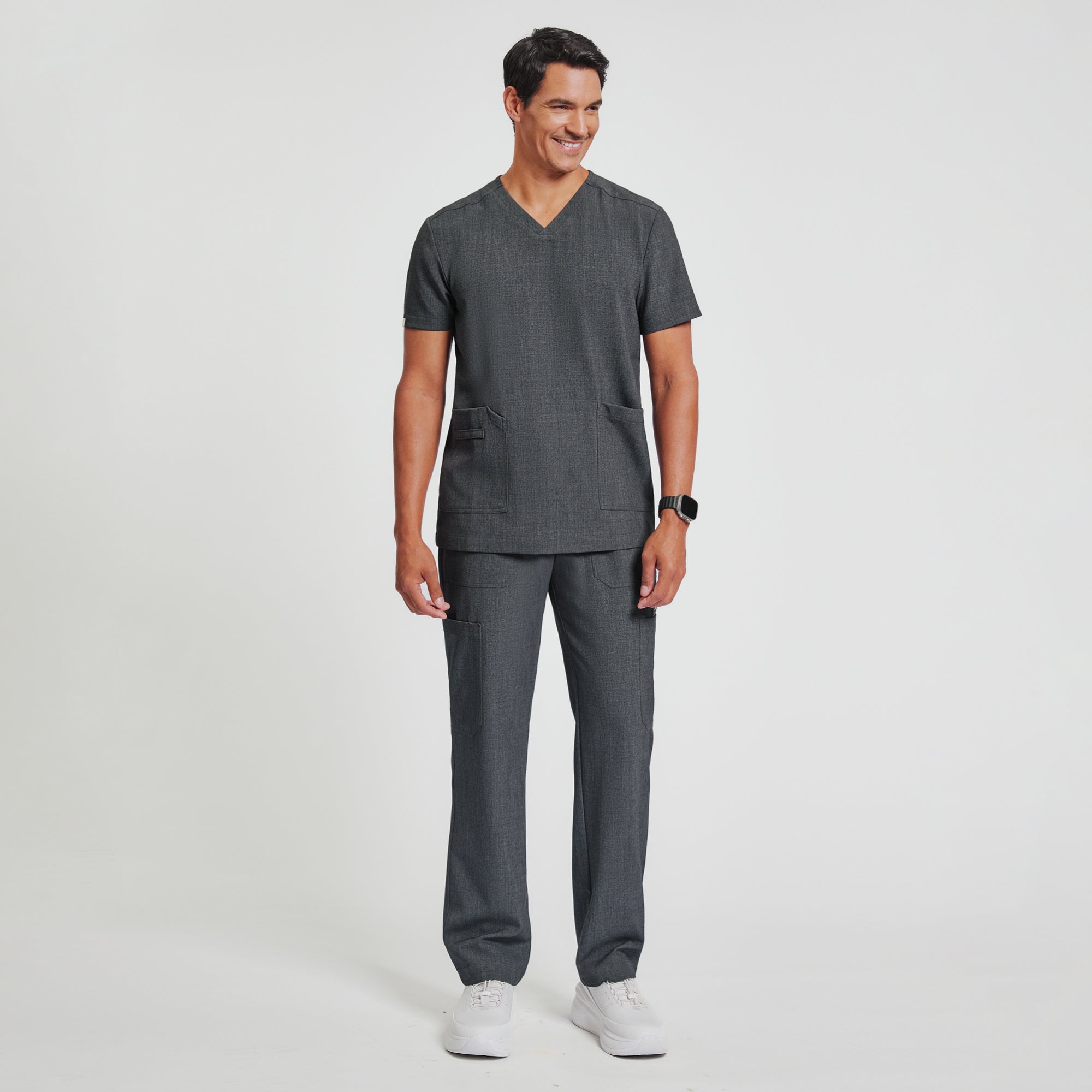 Zenir | Men's VersaPocket Scrub Top - Charcoal Gray