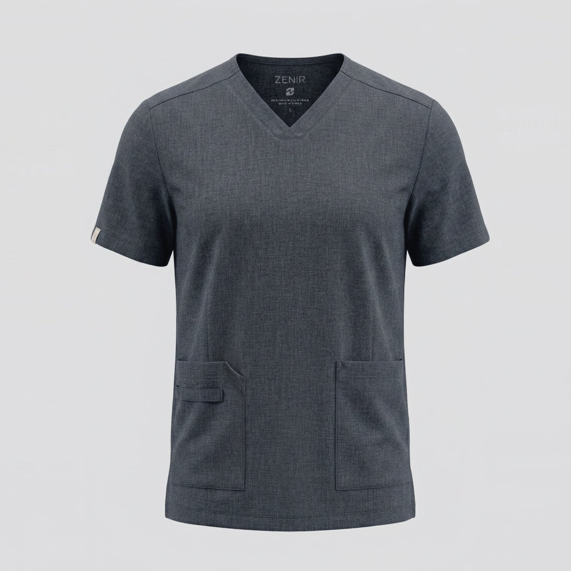 Zenir | Men's VersaPocket Scrub Top - Charcoal Gray