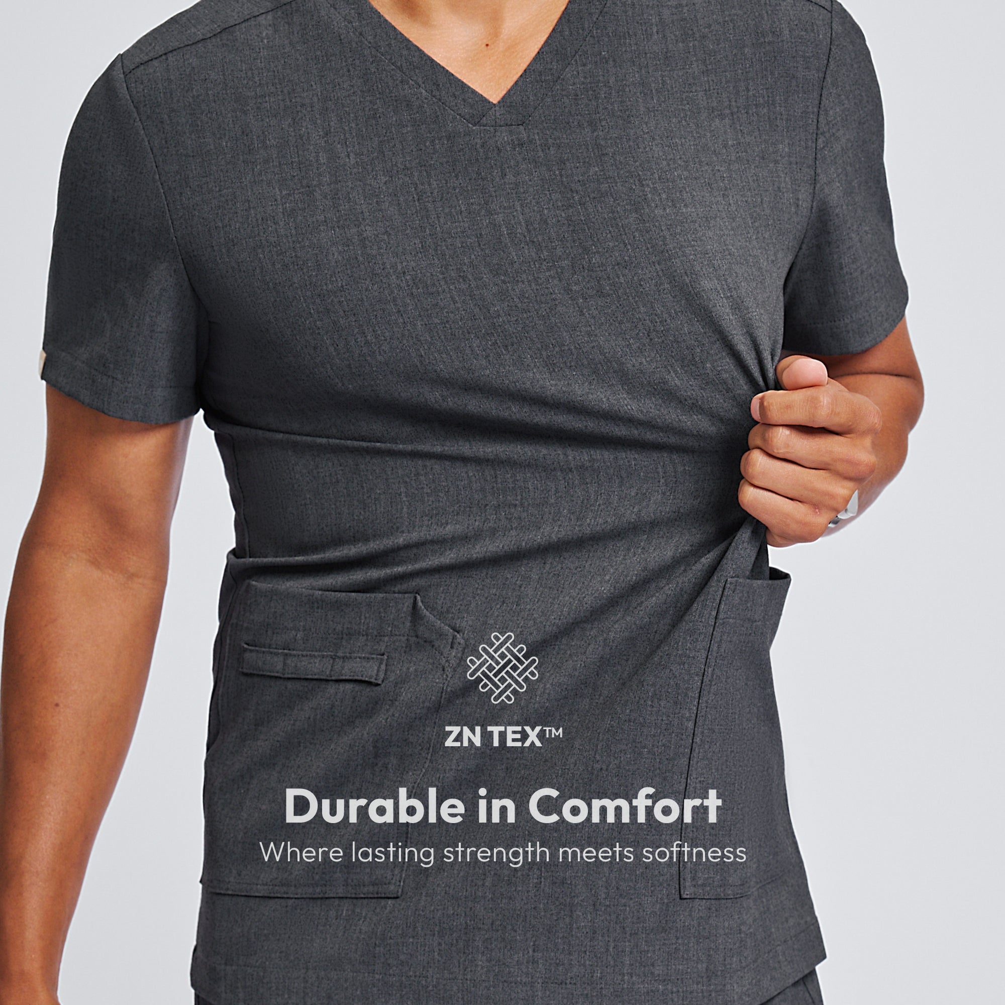 Zenir | Men's VersaPocket Scrub Top - Charcoal Gray