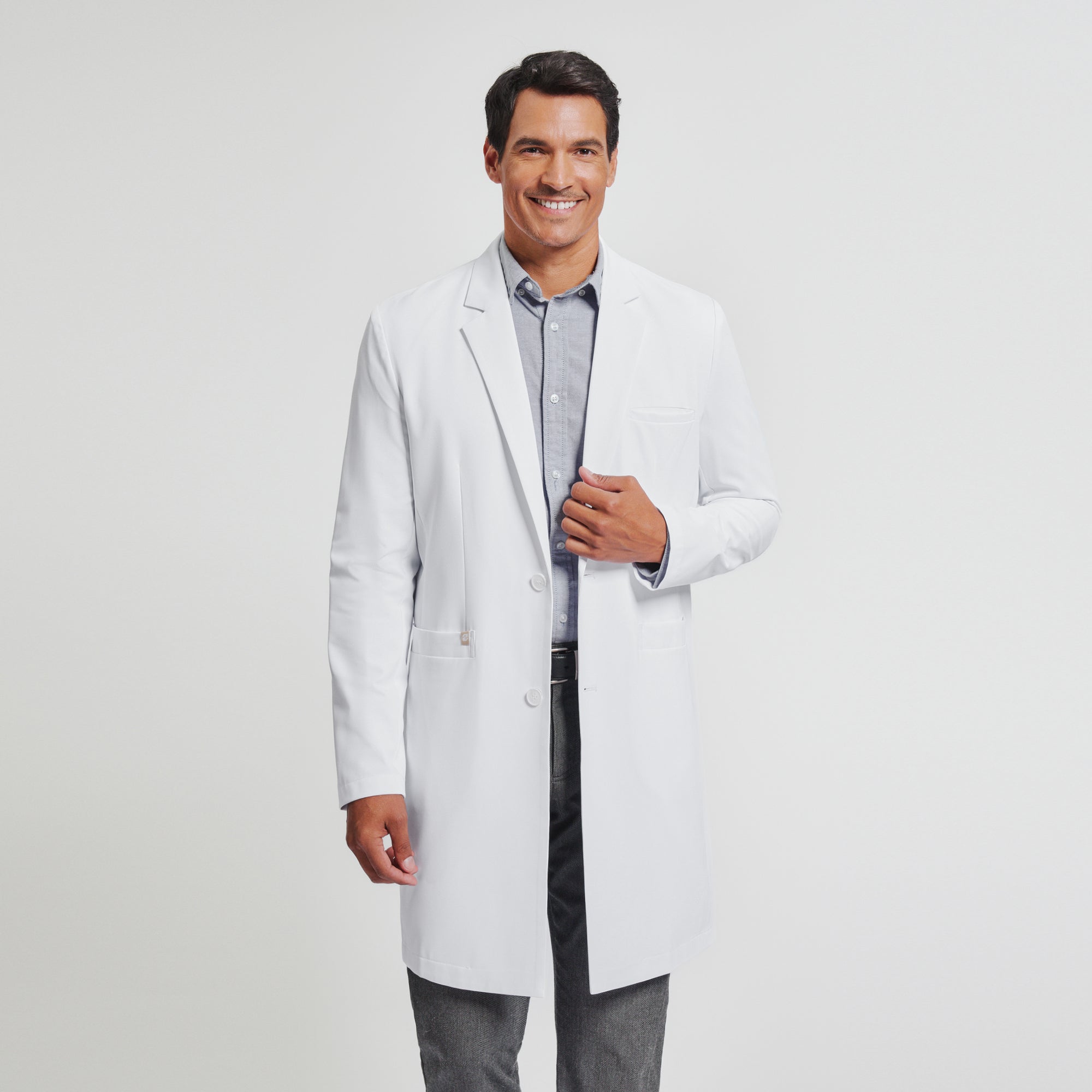 Zenir | Men's Professional Long Lab Coat LCM-303 - White