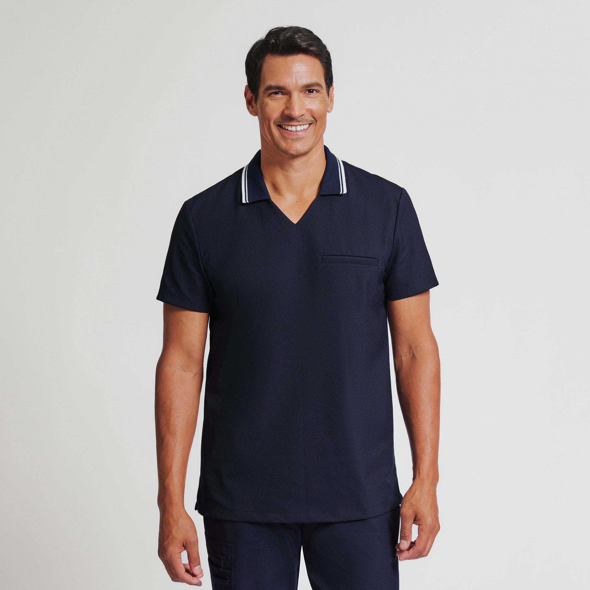 Zenir | Men's Performance Polo Scrub Top - Midnight Navy