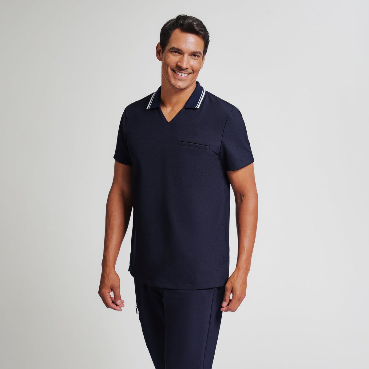 Zenir | Men's Performance Polo Scrub Top - Midnight Navy