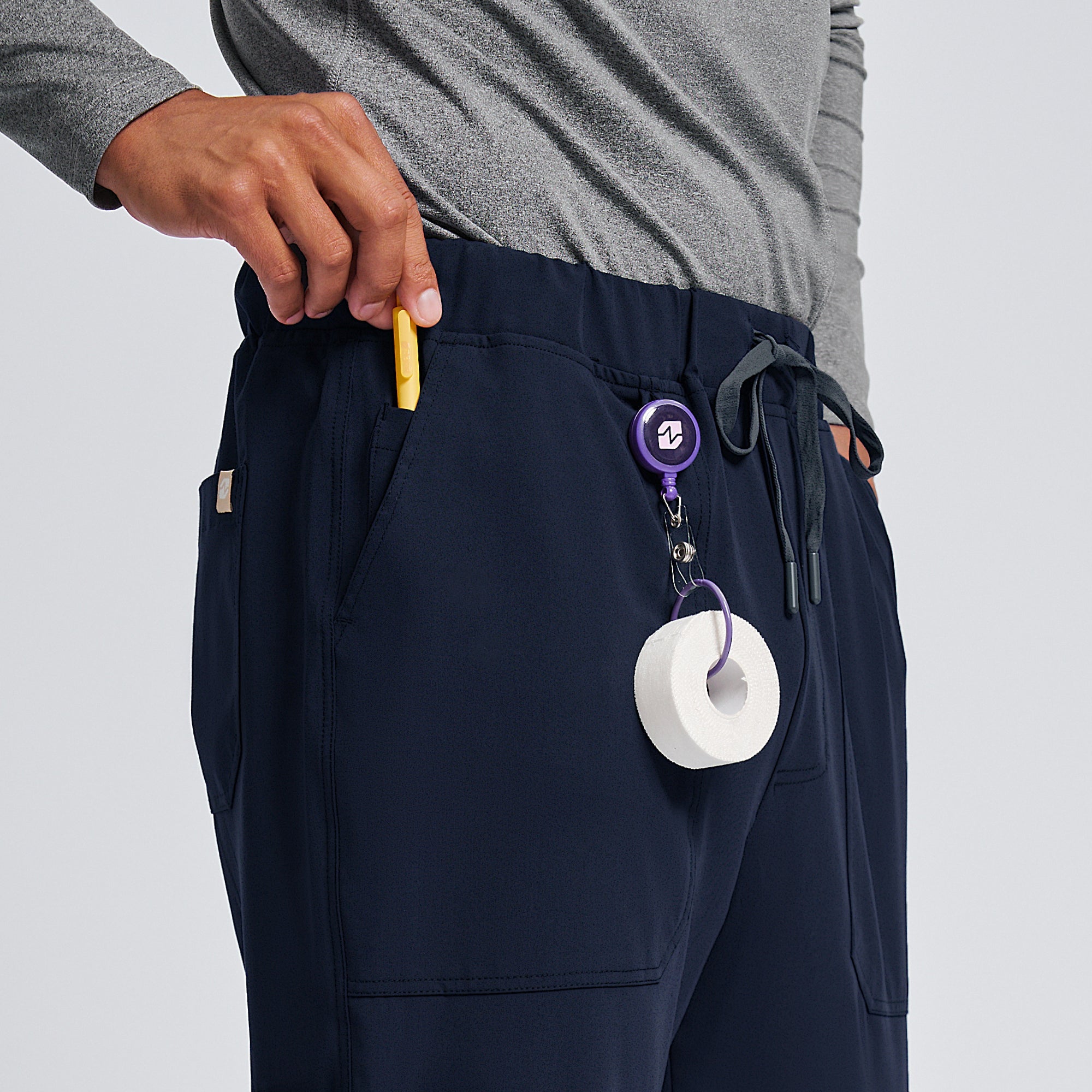 Zenir | Men's Essential 8-Pocket Jogger Scrub Pants - Navy