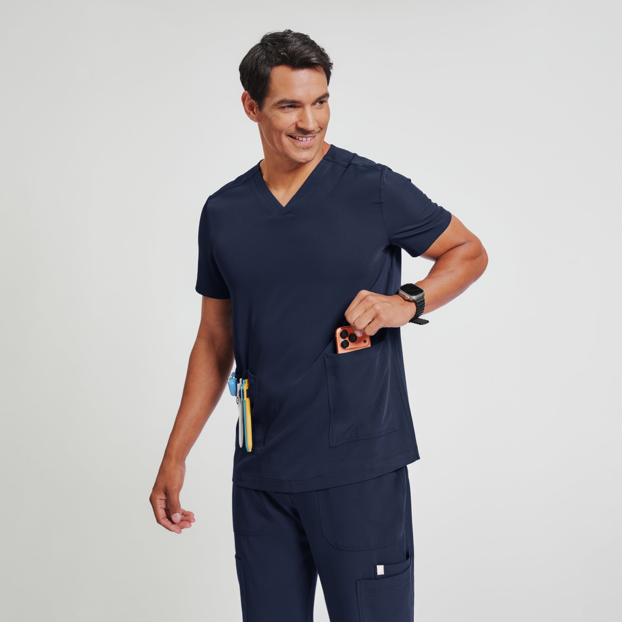 Zenir | Men's VersaPocket Scrub Top - Navy