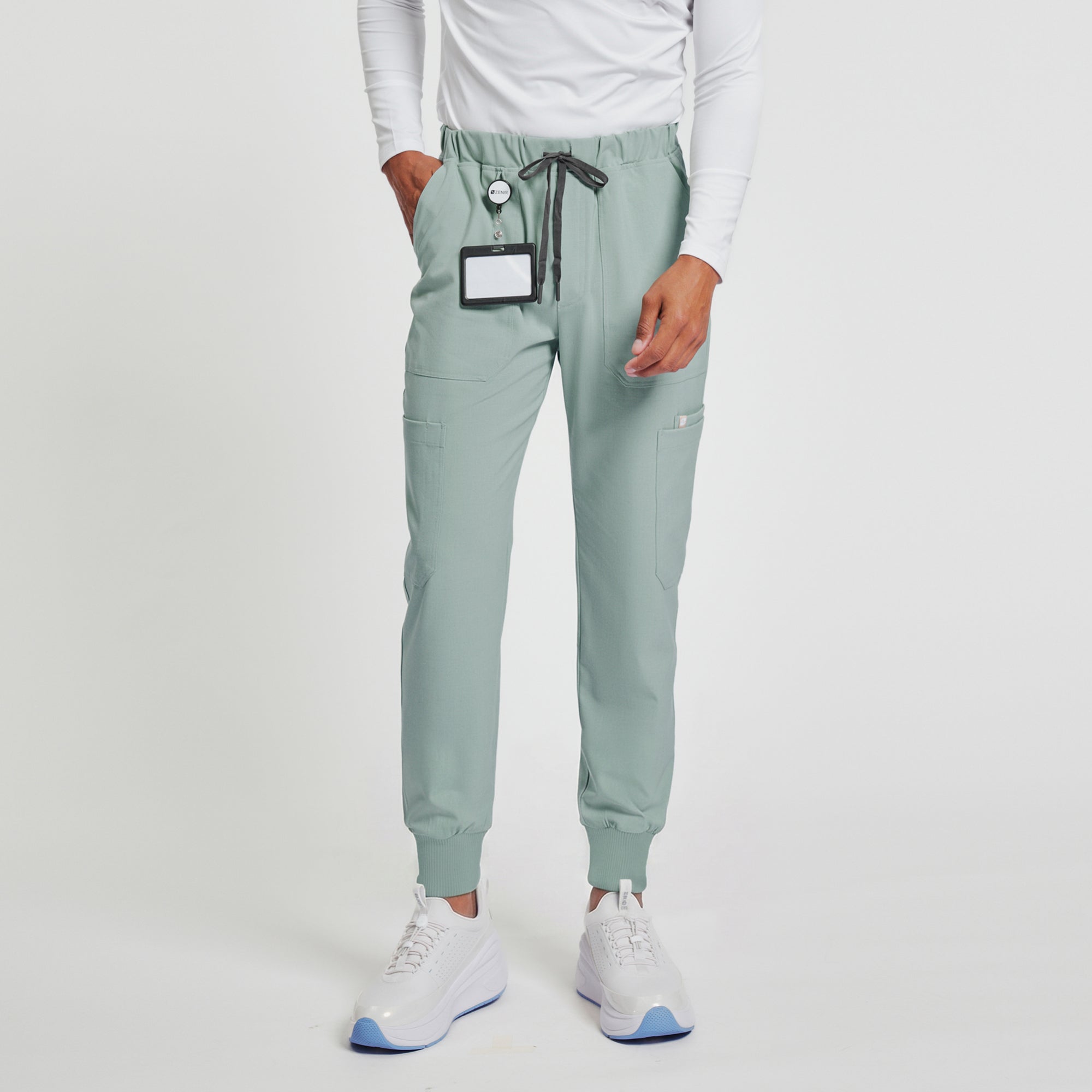 Zenir | Men's Essential 8-Pocket Jogger Scrub Pants - Sage Green