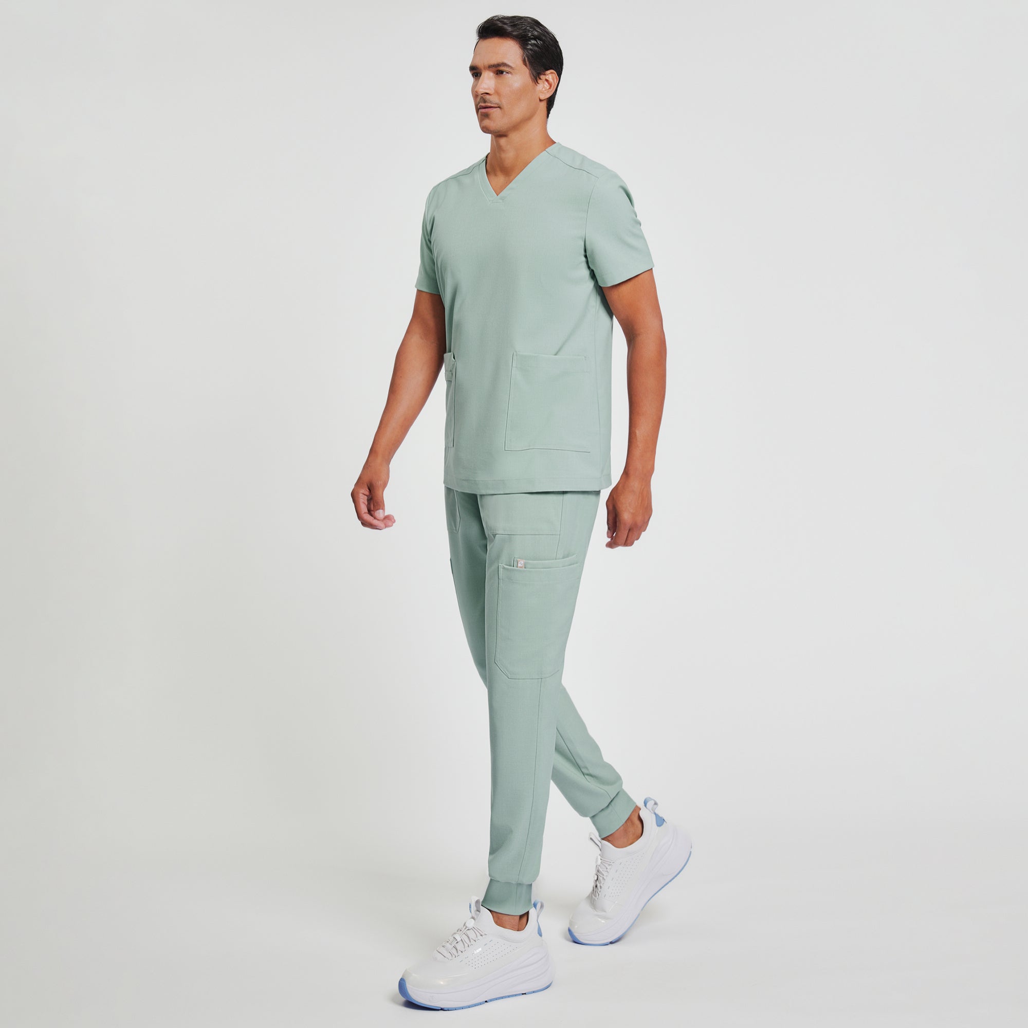 Zenir | Men's VersaPocket Scrub Top - Sage Green