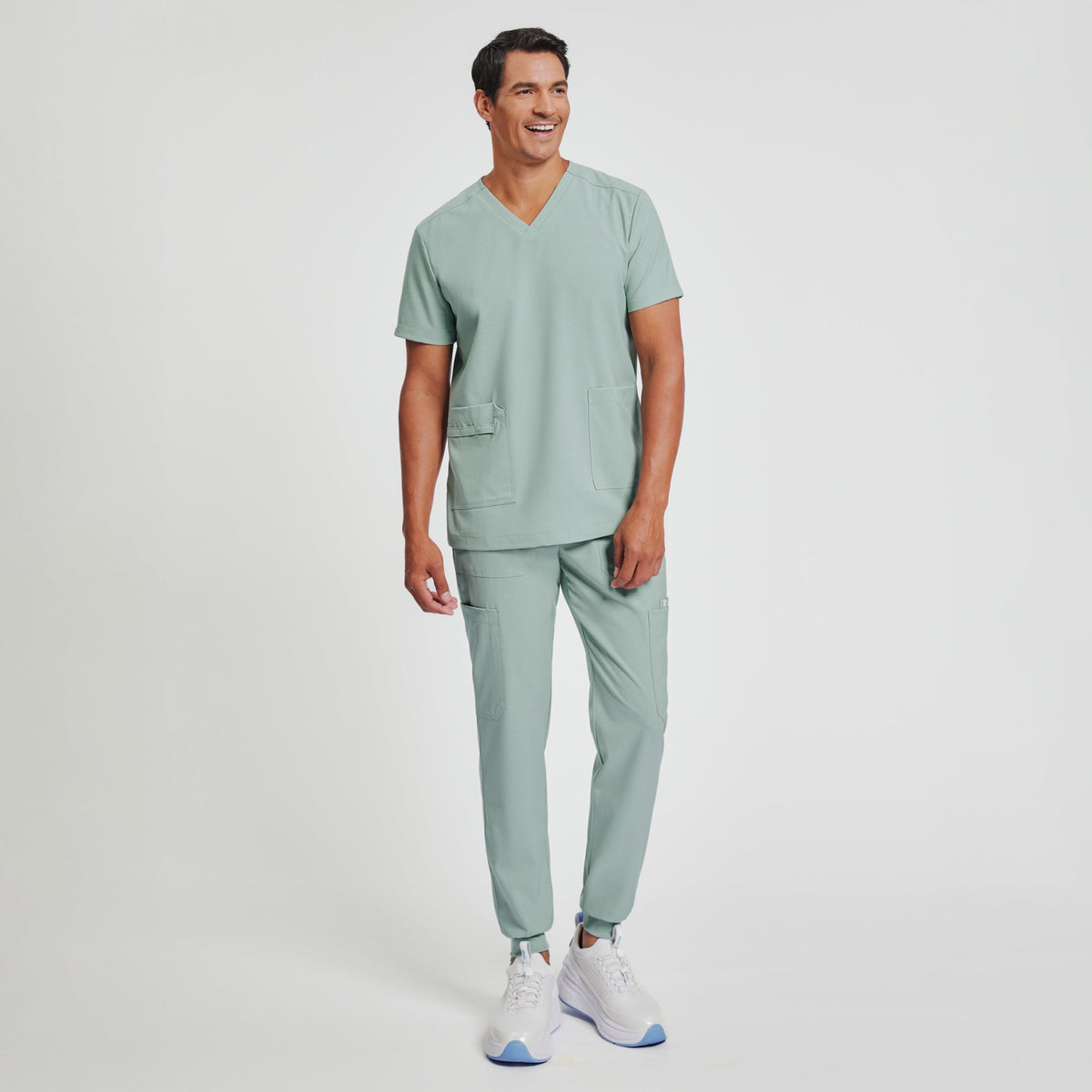 Zenir | Men's Essential 8-Pocket Jogger Scrub Pants - Sage Green