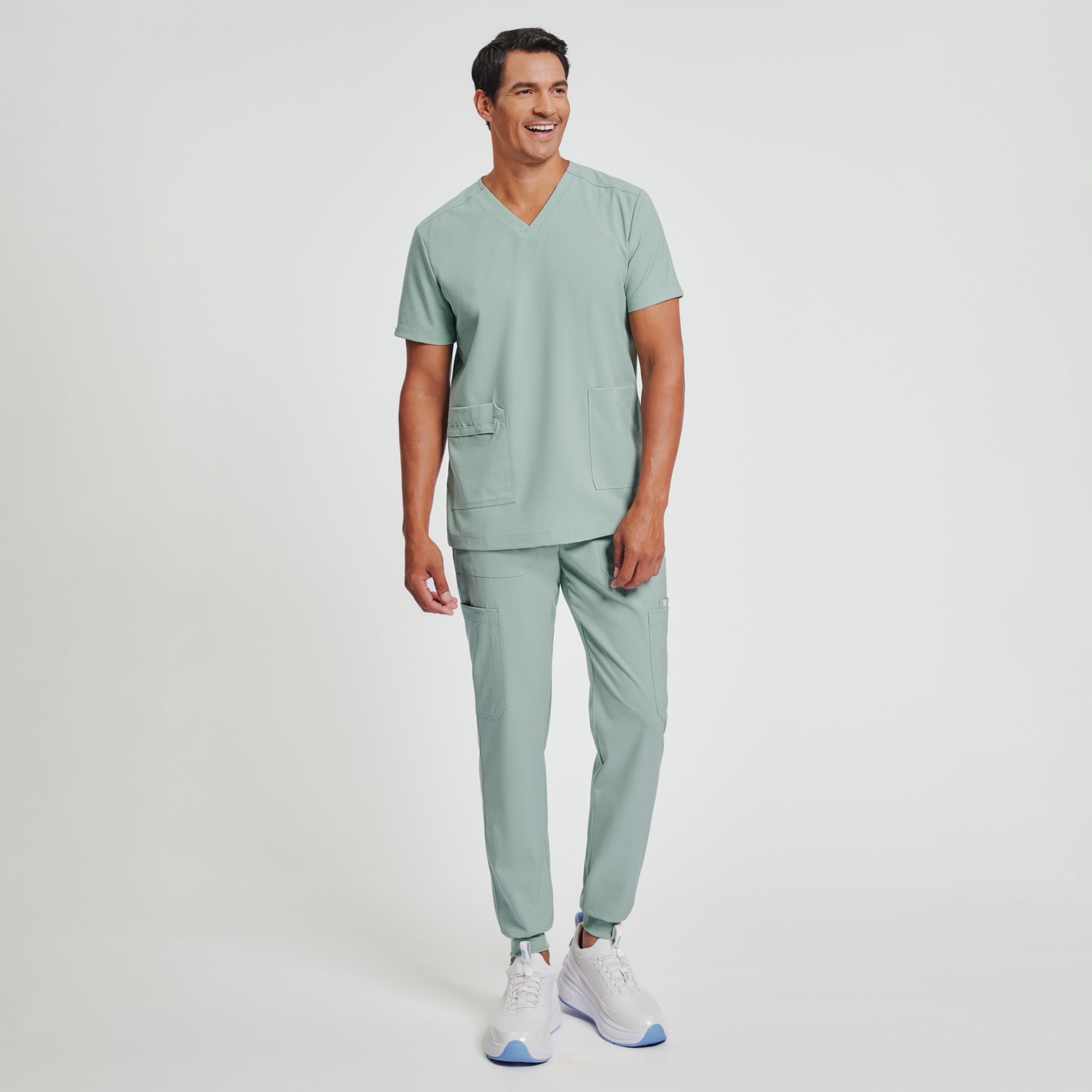 Zenir | Men's VersaPocket Scrub Top - Sage Green