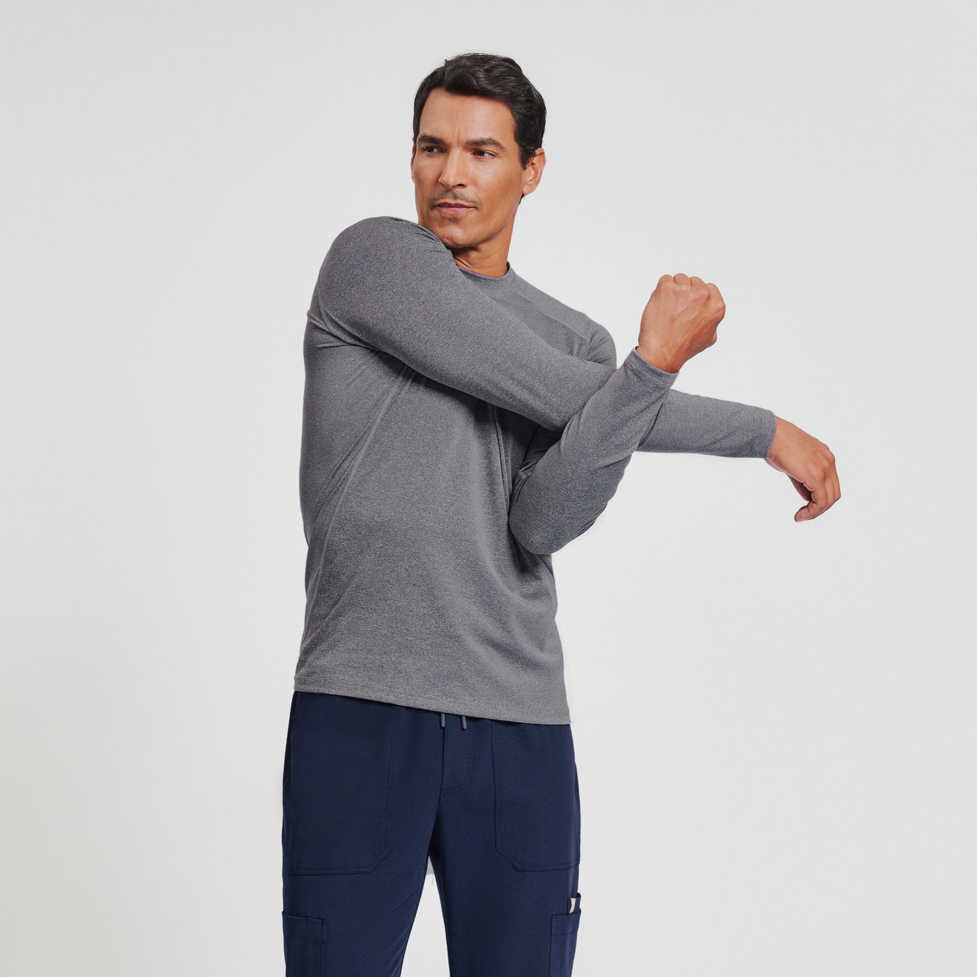 Zenir | Men's Essential Underscrub Top - Stone Gray