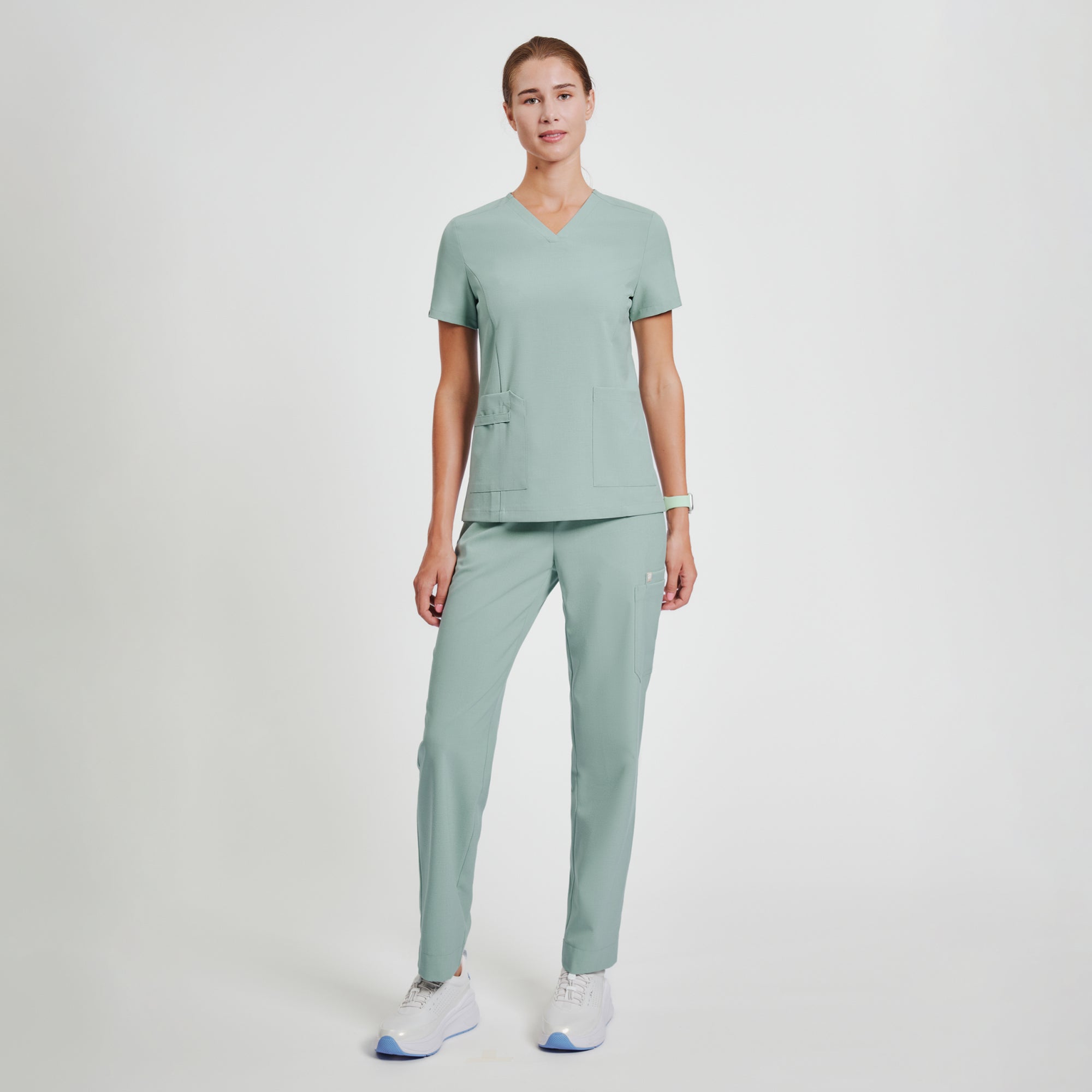 Zenir | Women's VersaPocket Scrub Top - Sage Green