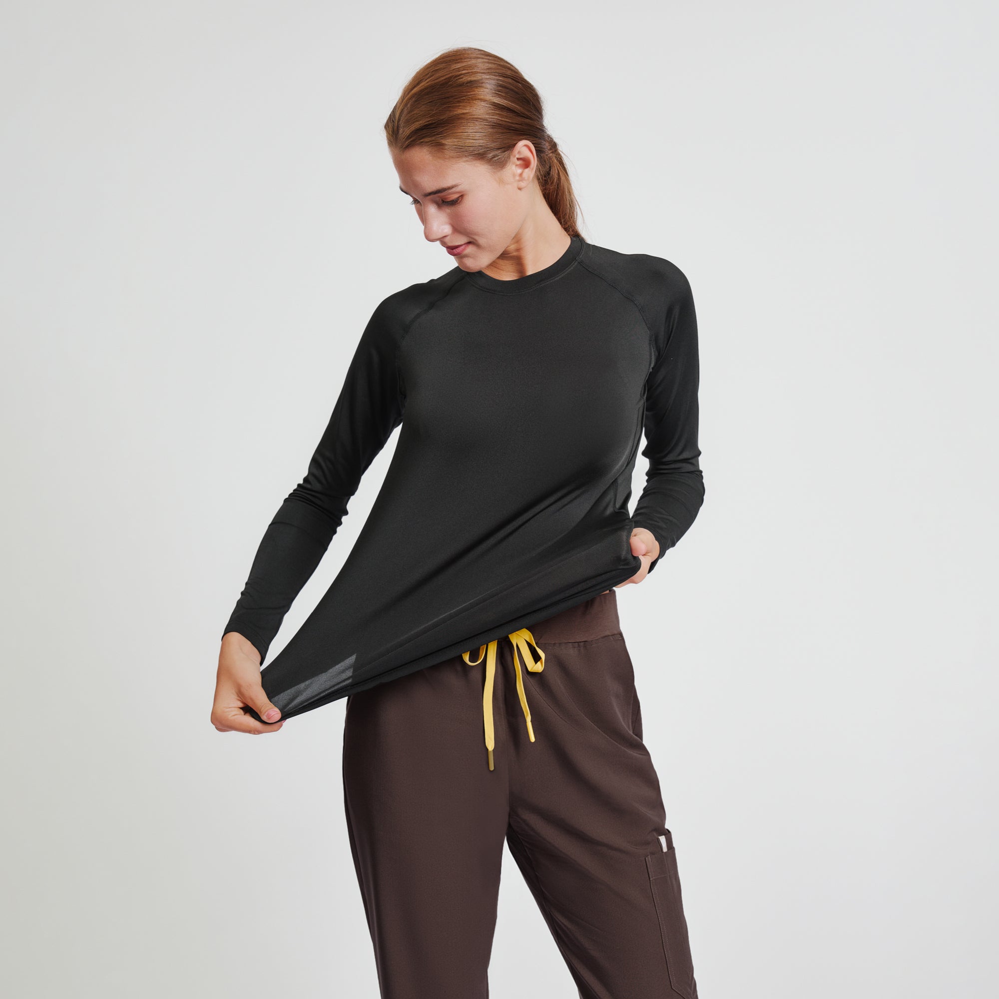 Zenir | Women's Essential Underscrub Top - Black