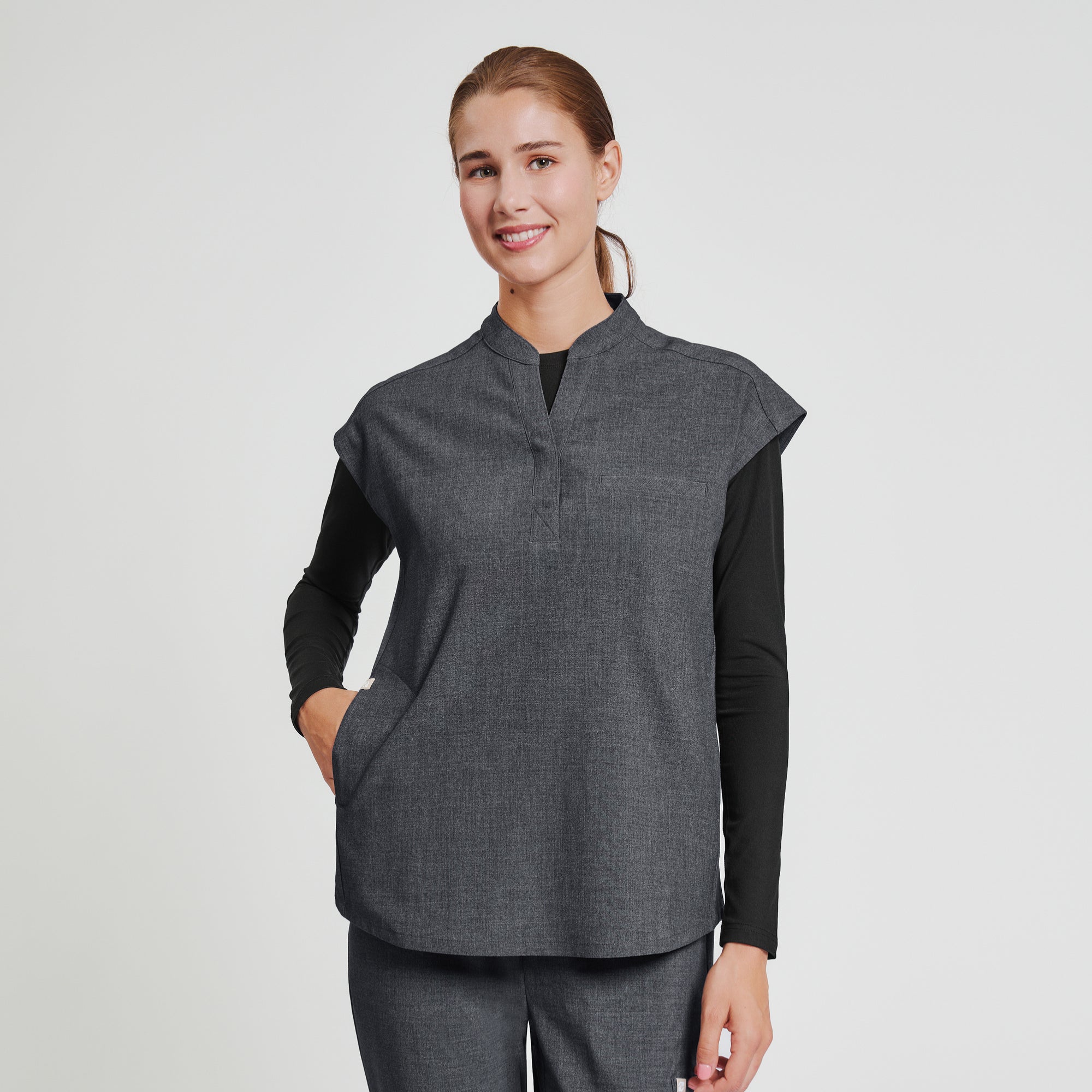 Zenir | Women's Essential Underscrub Top - Black
