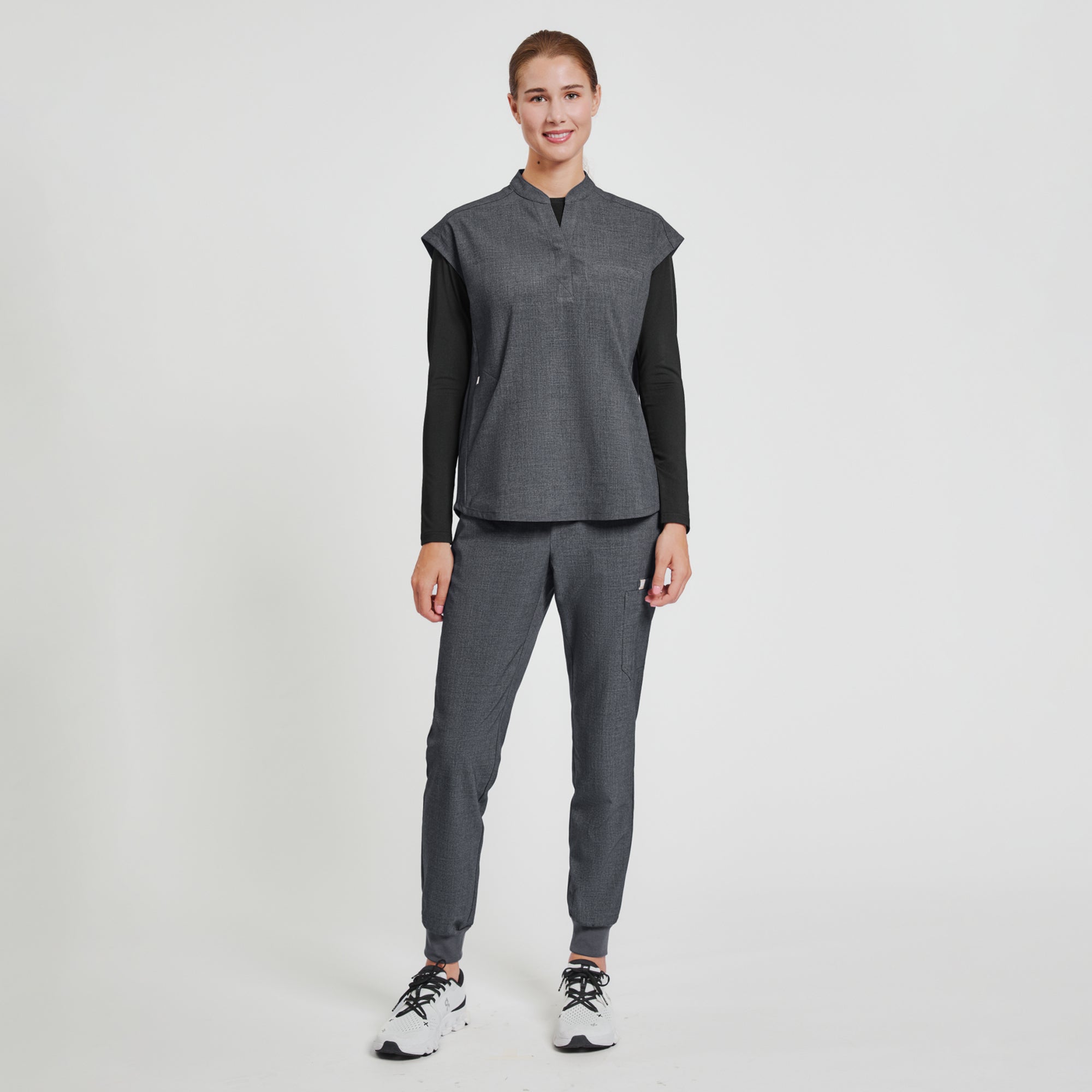 Zenir | Women's Easy-Fit Jogger Scrub Pants - Charcoal Gray