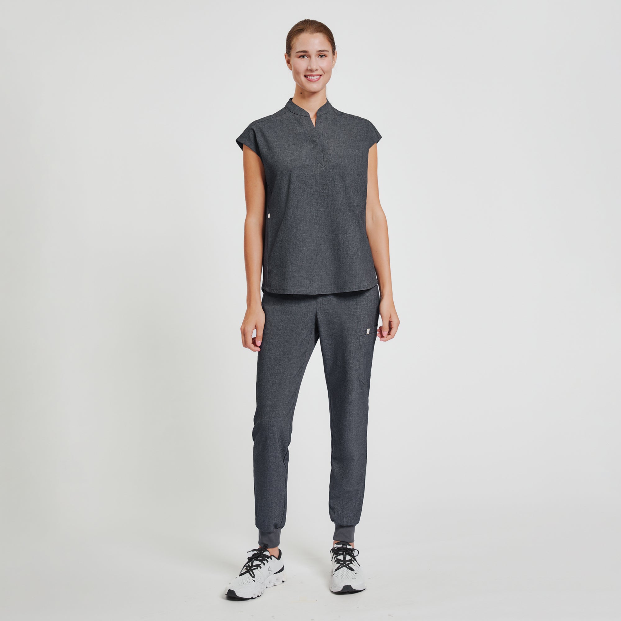 Zenir | Women's Easy-Fit Jogger Scrub Pants - Charcoal Gray