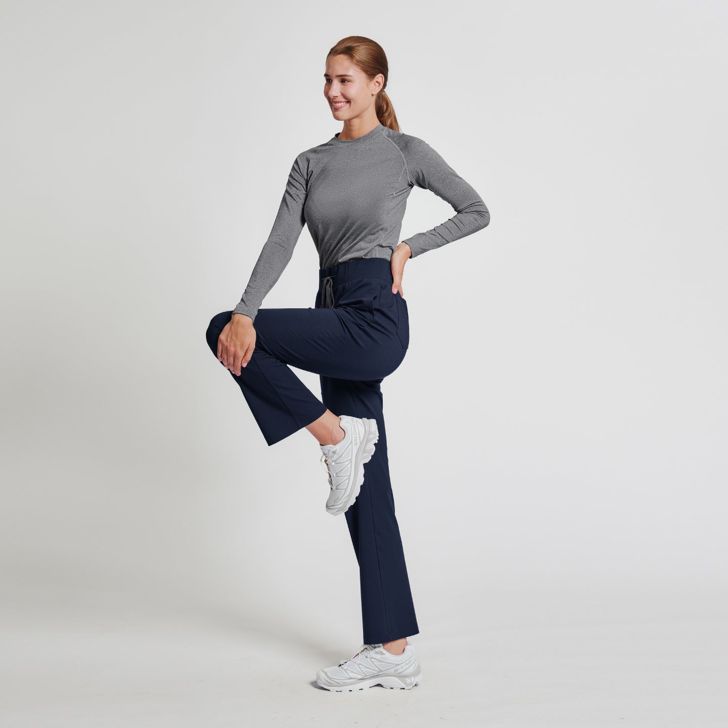 Zenir | Women's Essential Underscrub Top - Stone Gray