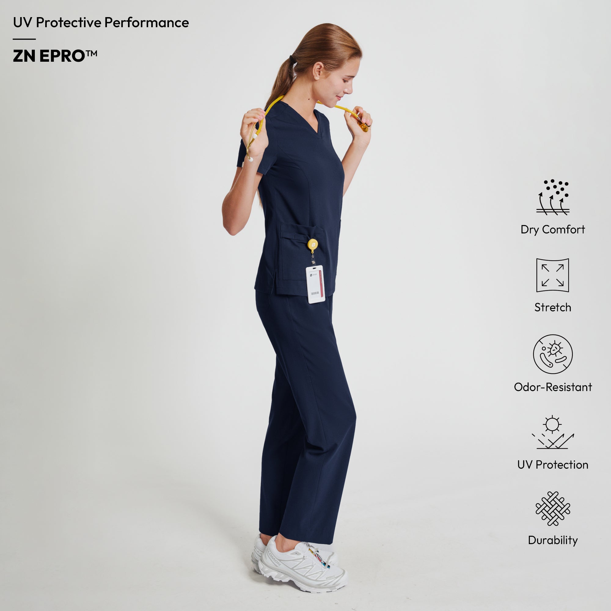 Zenir | Women's Signature Straight Scrub Pants - Navy