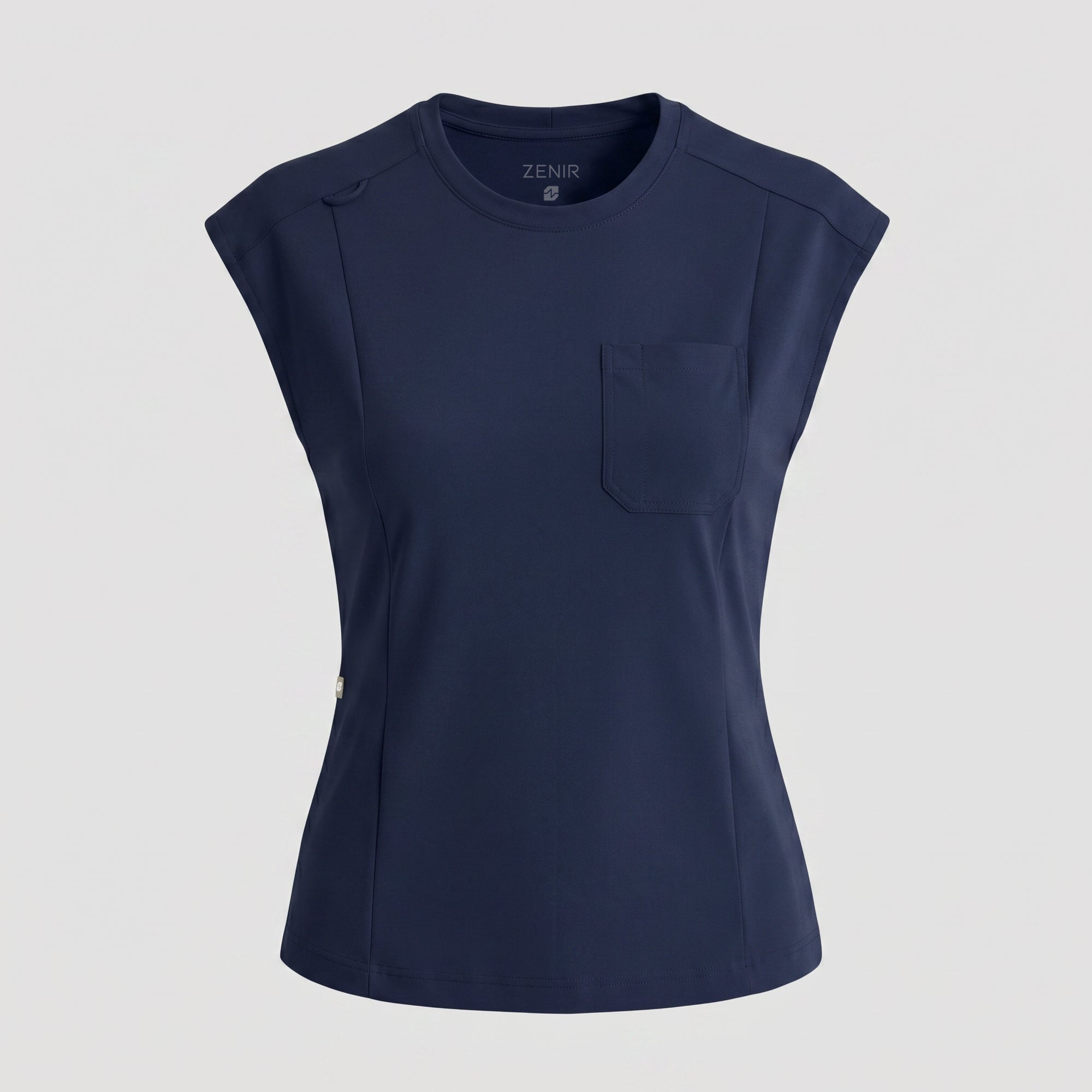 Zenir | Women's Soft Stretch Crewneck Scrub Top - Navy