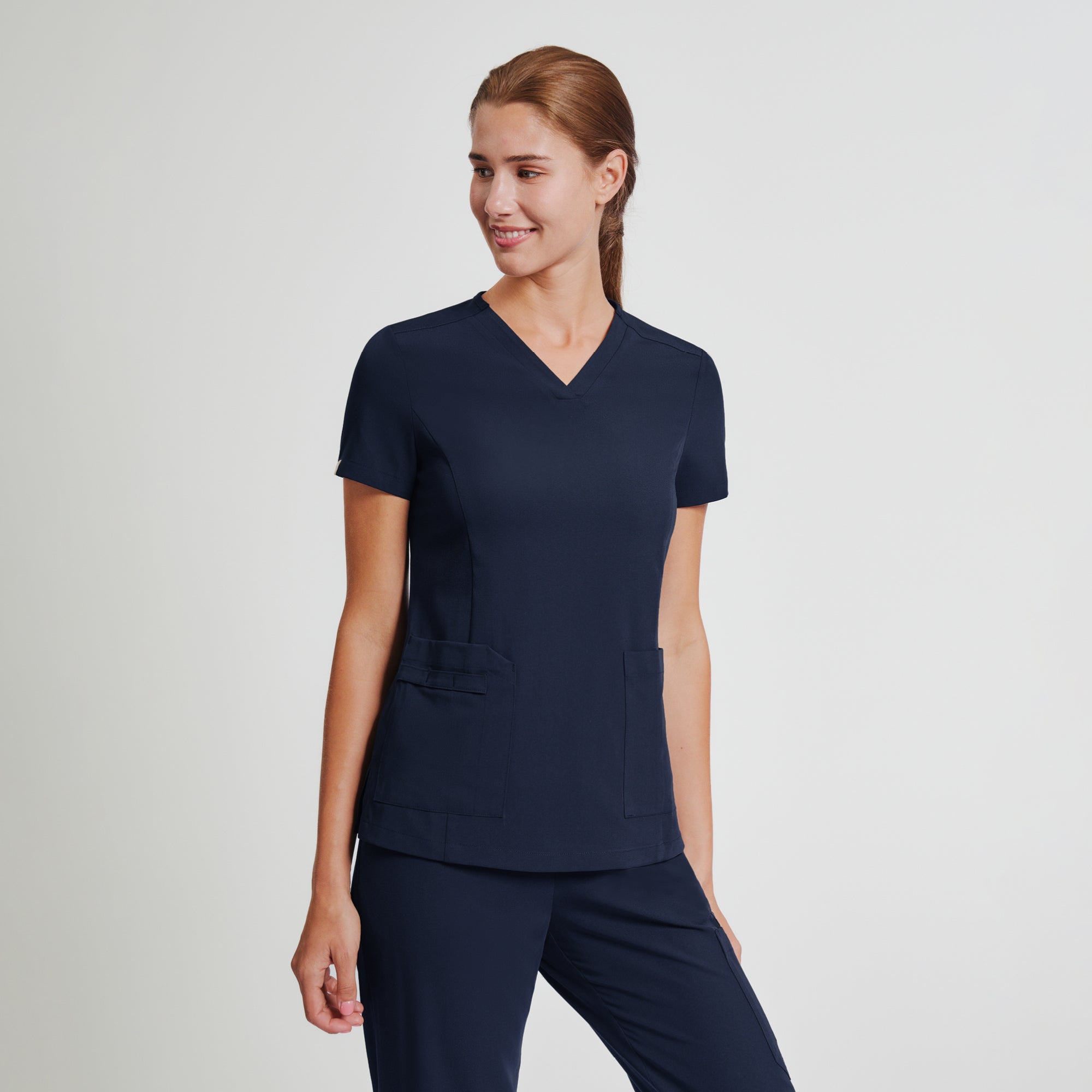 Zenir | Women's VersaPocket Scrub Top - Navy