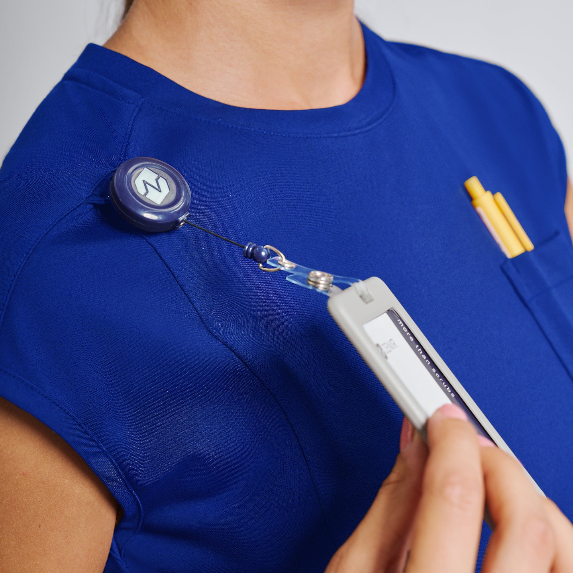 Zenir | Women's Soft Stretch Crewneck Scrub Top - Royal Blue