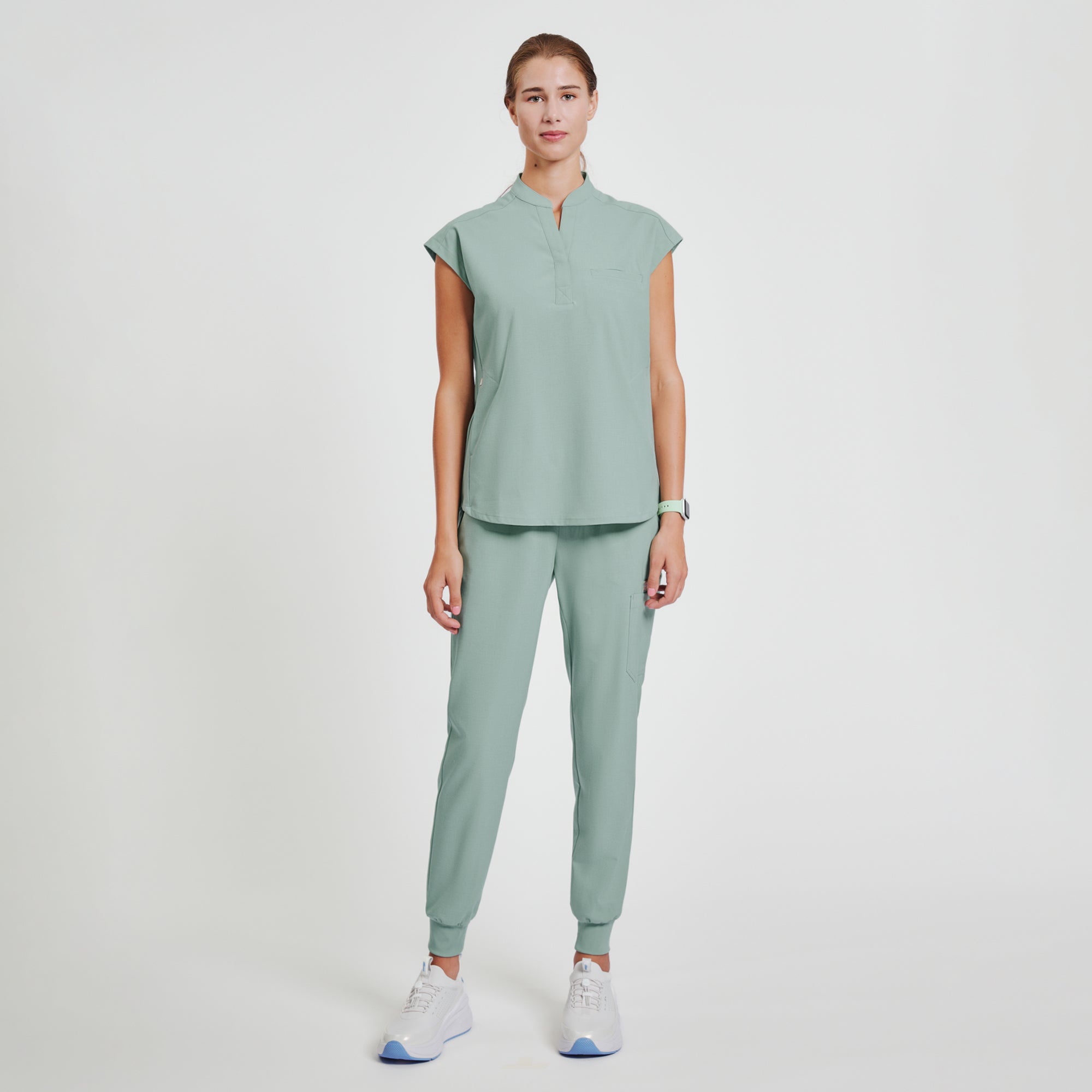 Zenir | Women's Easy-Fit Jogger Scrub Pants - Sage Green