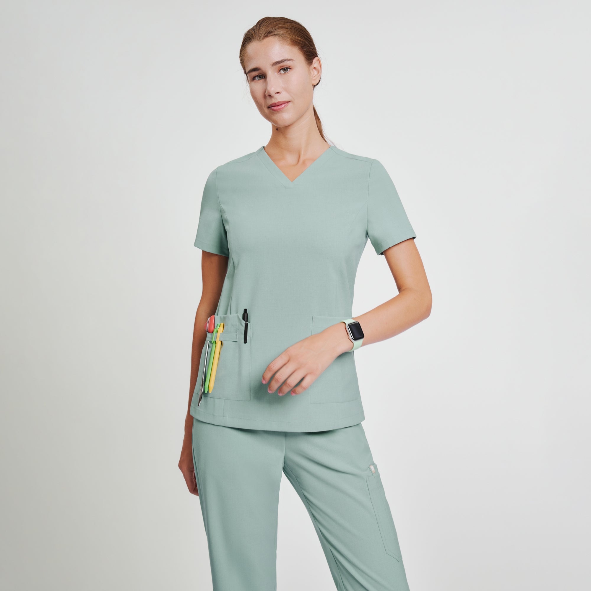Zenir | Women's Signature Straight Scrub Pants - Sage Green