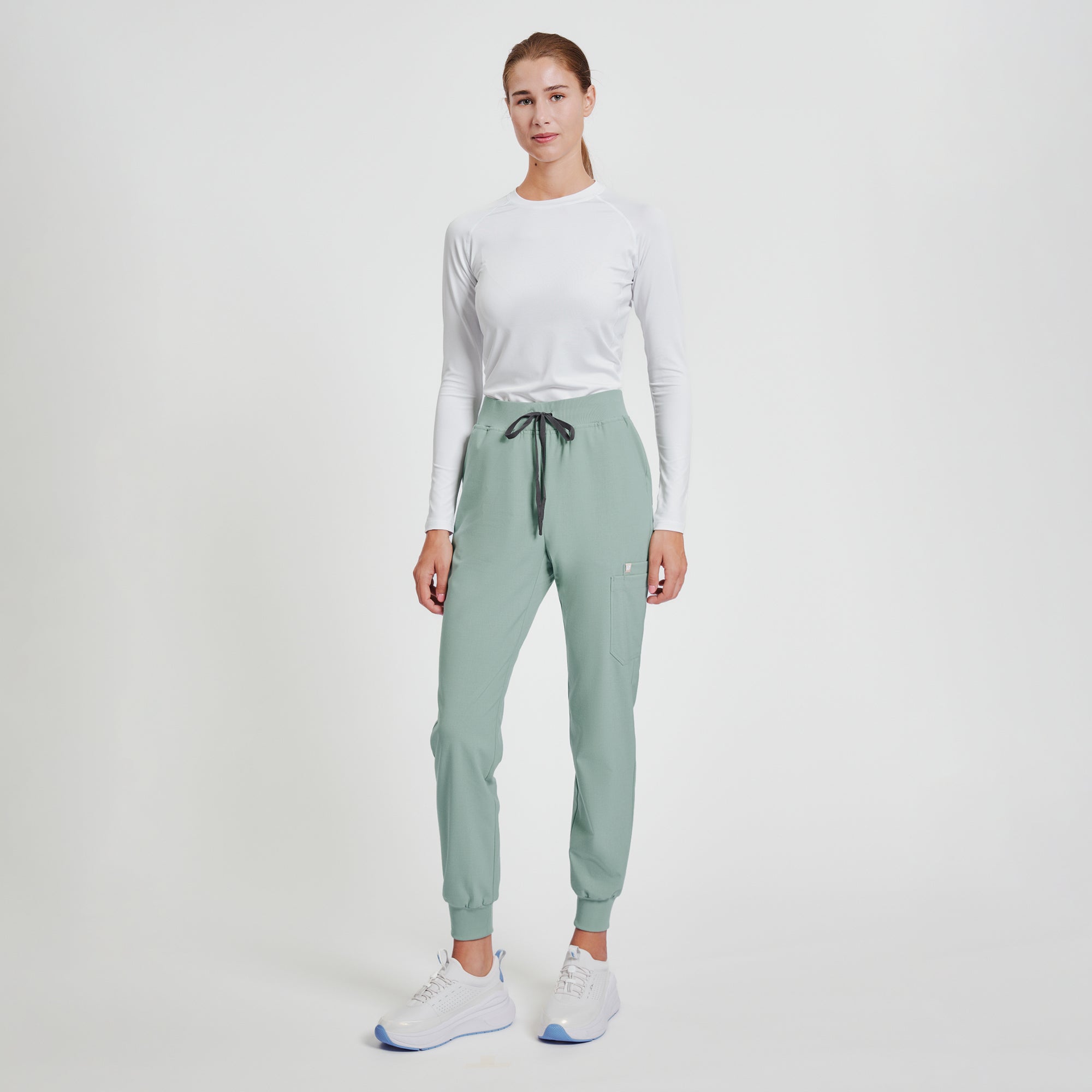Zenir | Women's Essential Underscrub Top - White